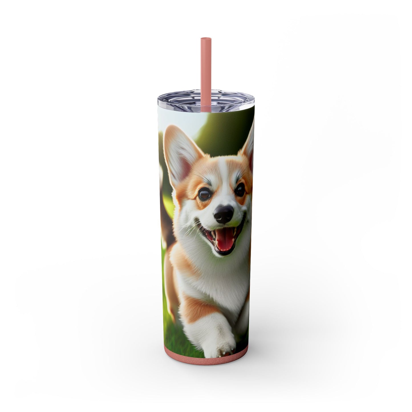 Welsh Corgi Pembroke Skinny Tumbler with Straw, 20oz