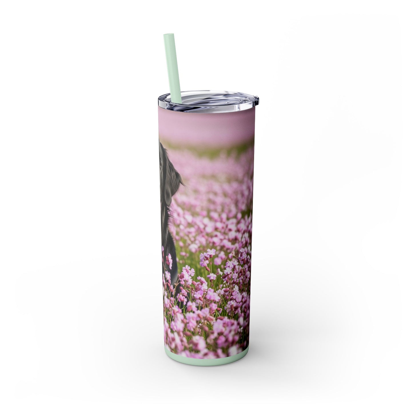Flat Coated Retriever Skinny Tumbler with Straw, 20oz