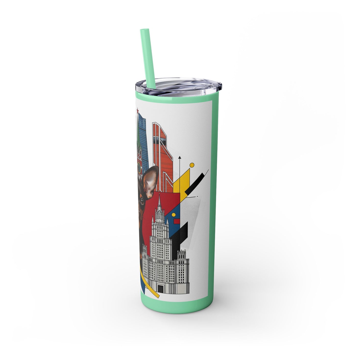 Russian Toy Skinny Tumbler with Straw, 20oz