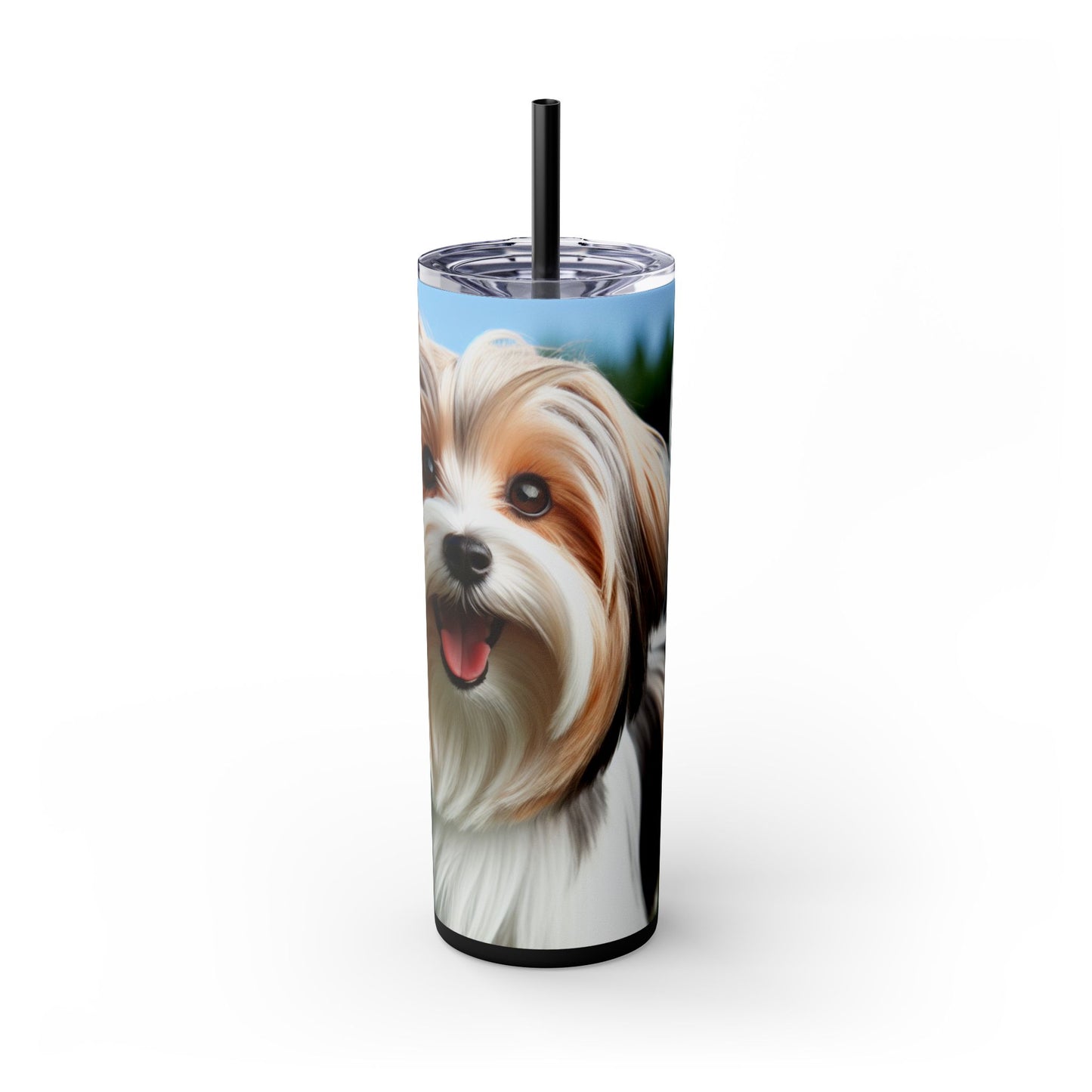 Biewer Terrier Tumbler with Straw, 20oz
