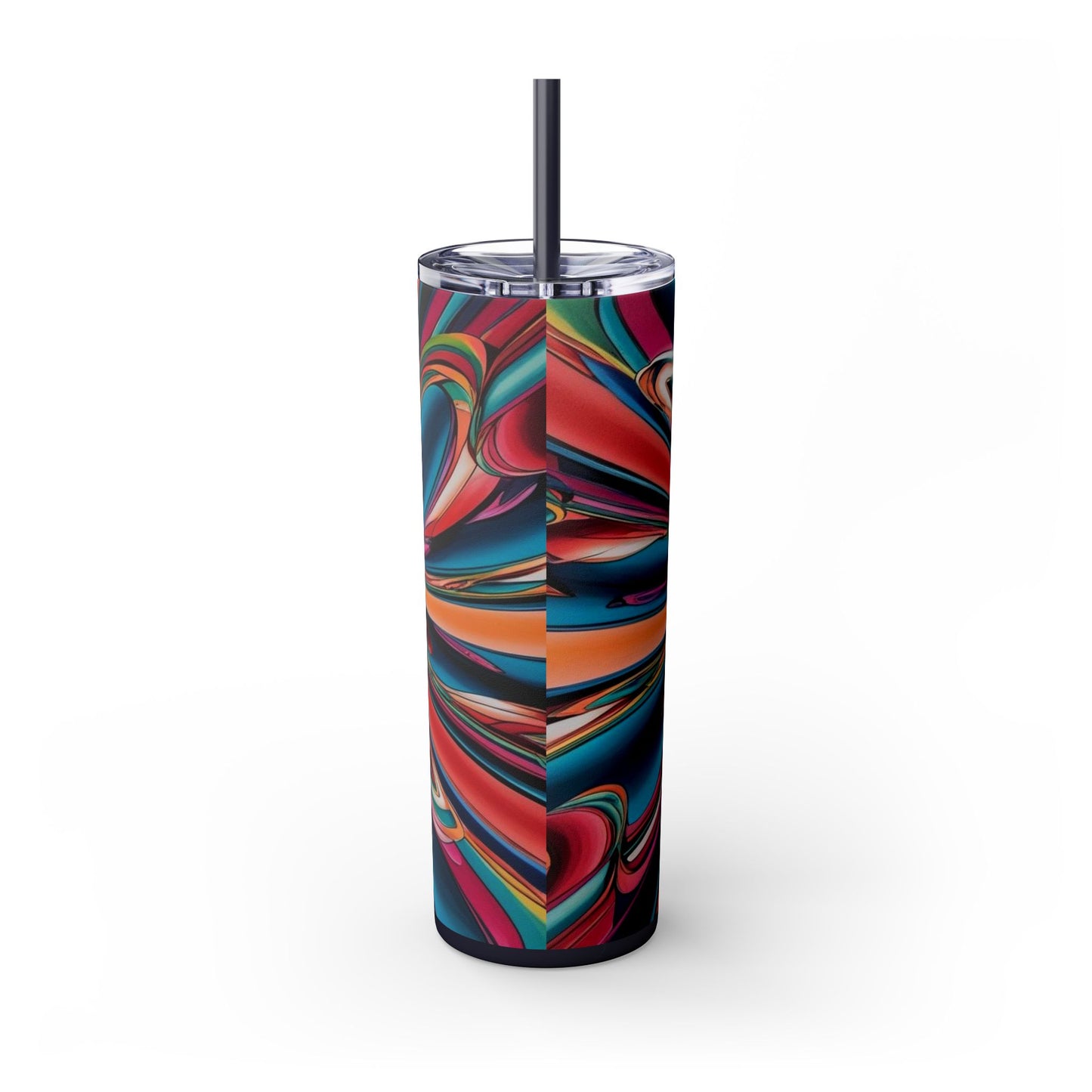 Optical Illusion Skinny Tumbler with Straw, 20oz