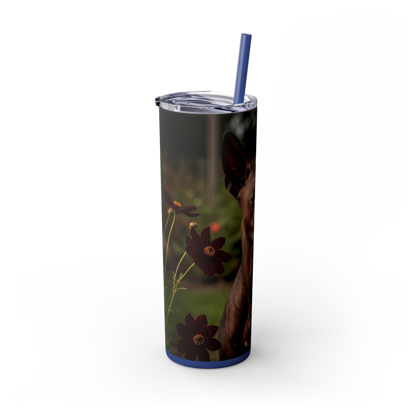 Xoloitzcuintli Skinny Tumbler with Straw, 20oz