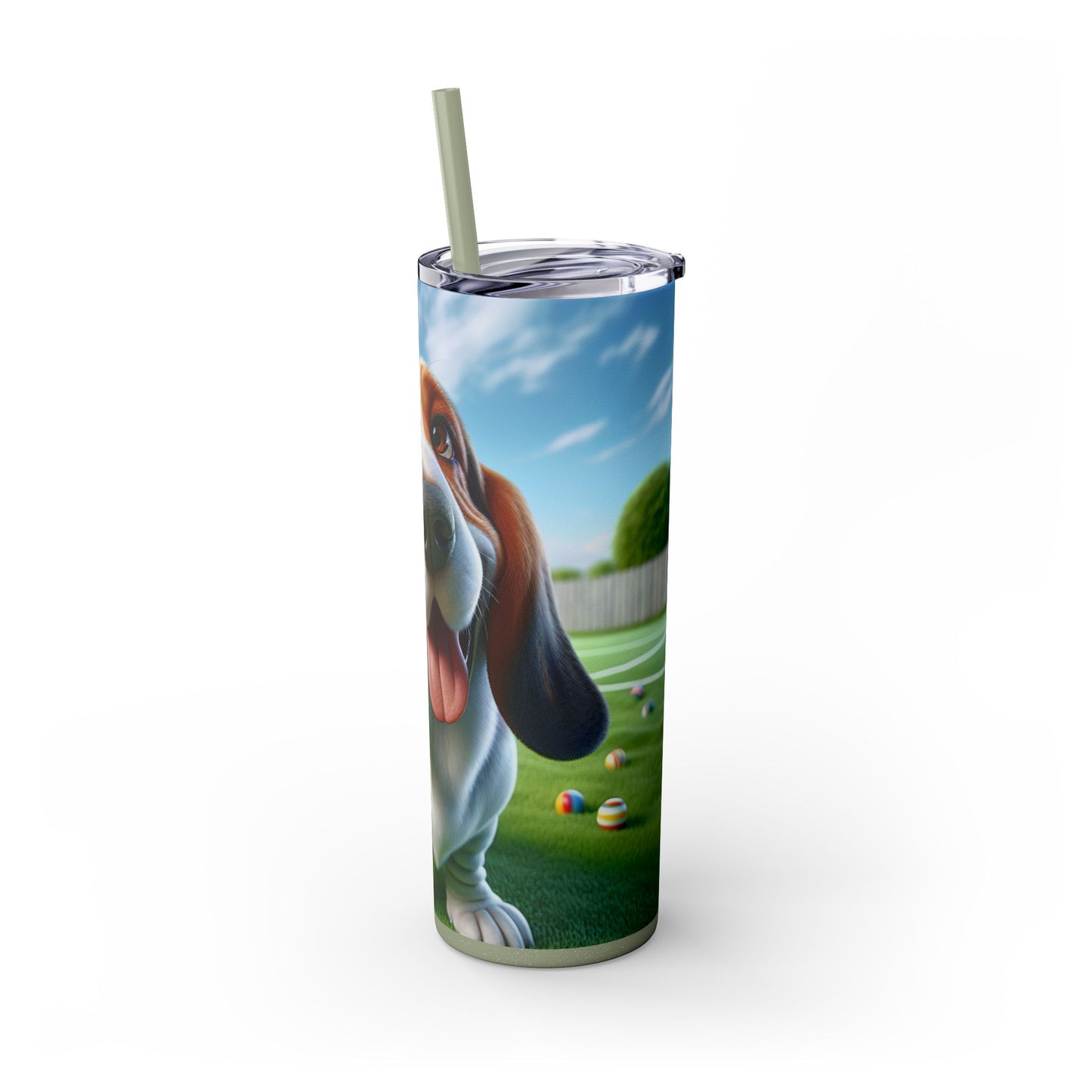 Basset Hound Tumbler with Straw, 20oz