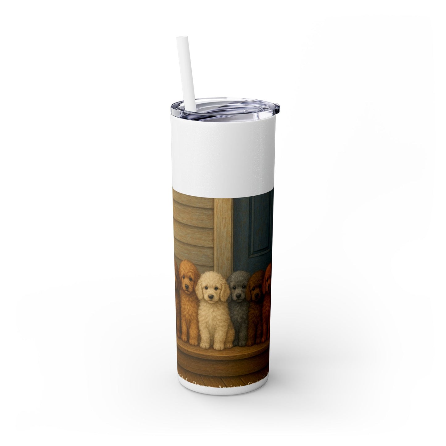 Poodle puppies Tumbler with Straw, 20oz