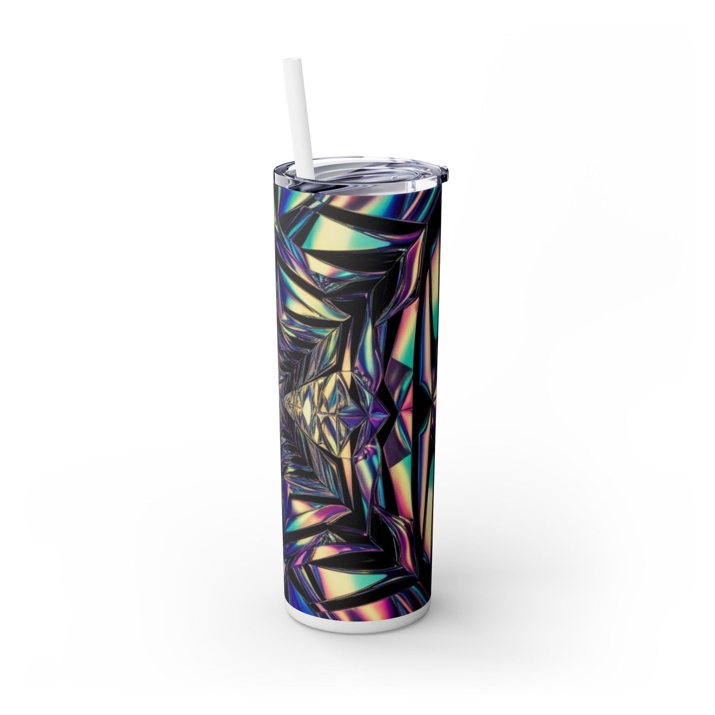 Optical Illusion Skinny Tumbler with Straw, 20oz