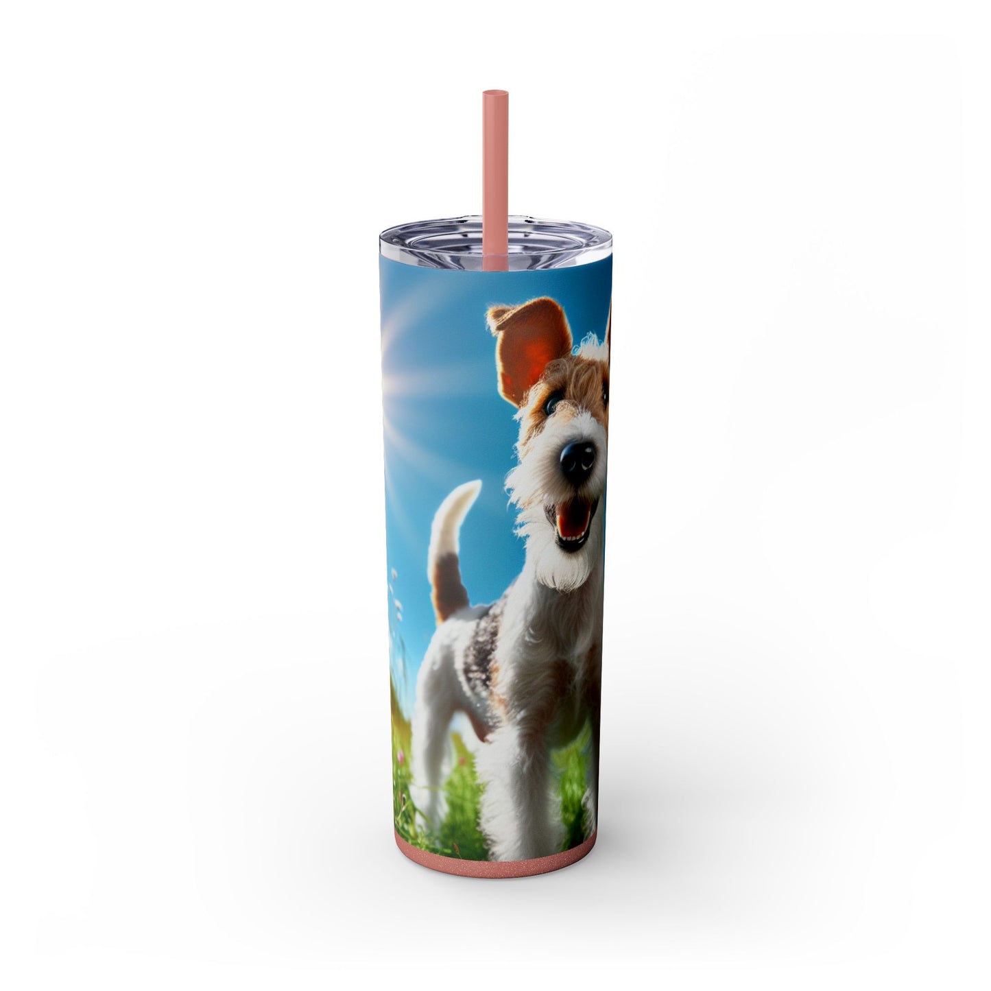 Fox Terrier Tumbler with Straw, 20oz