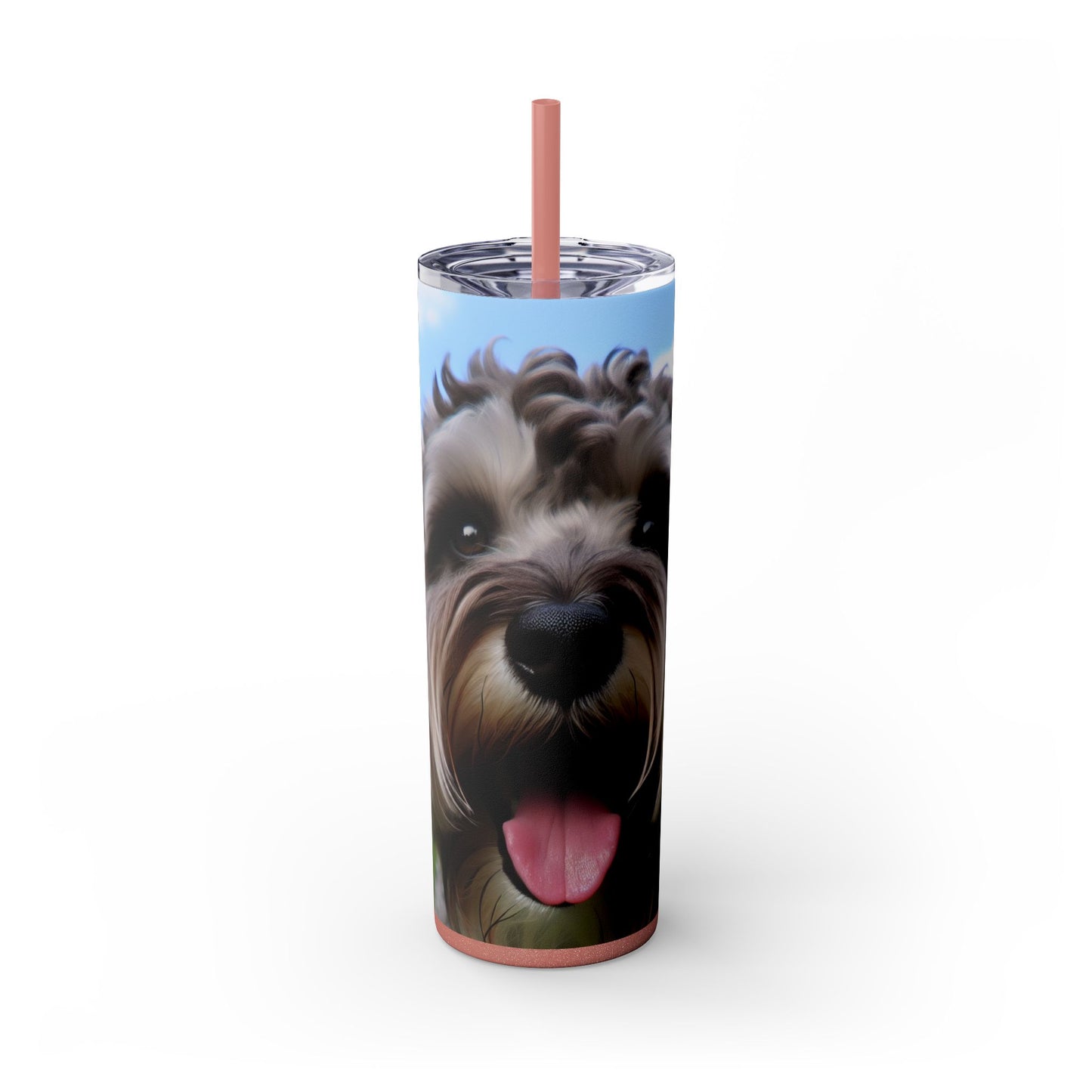 Schnoodle Skinny Tumbler with Straw, 20oz