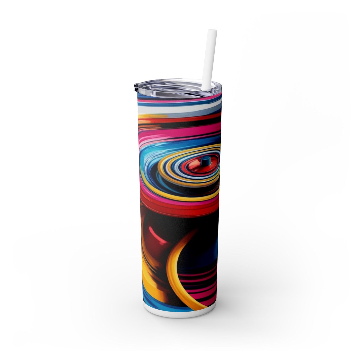Optical Illusion Skinny Tumbler with Straw, 20oz