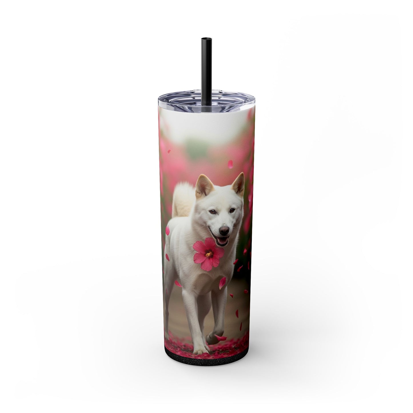 Korean Jindo Dog Tumbler with Straw, 20oz