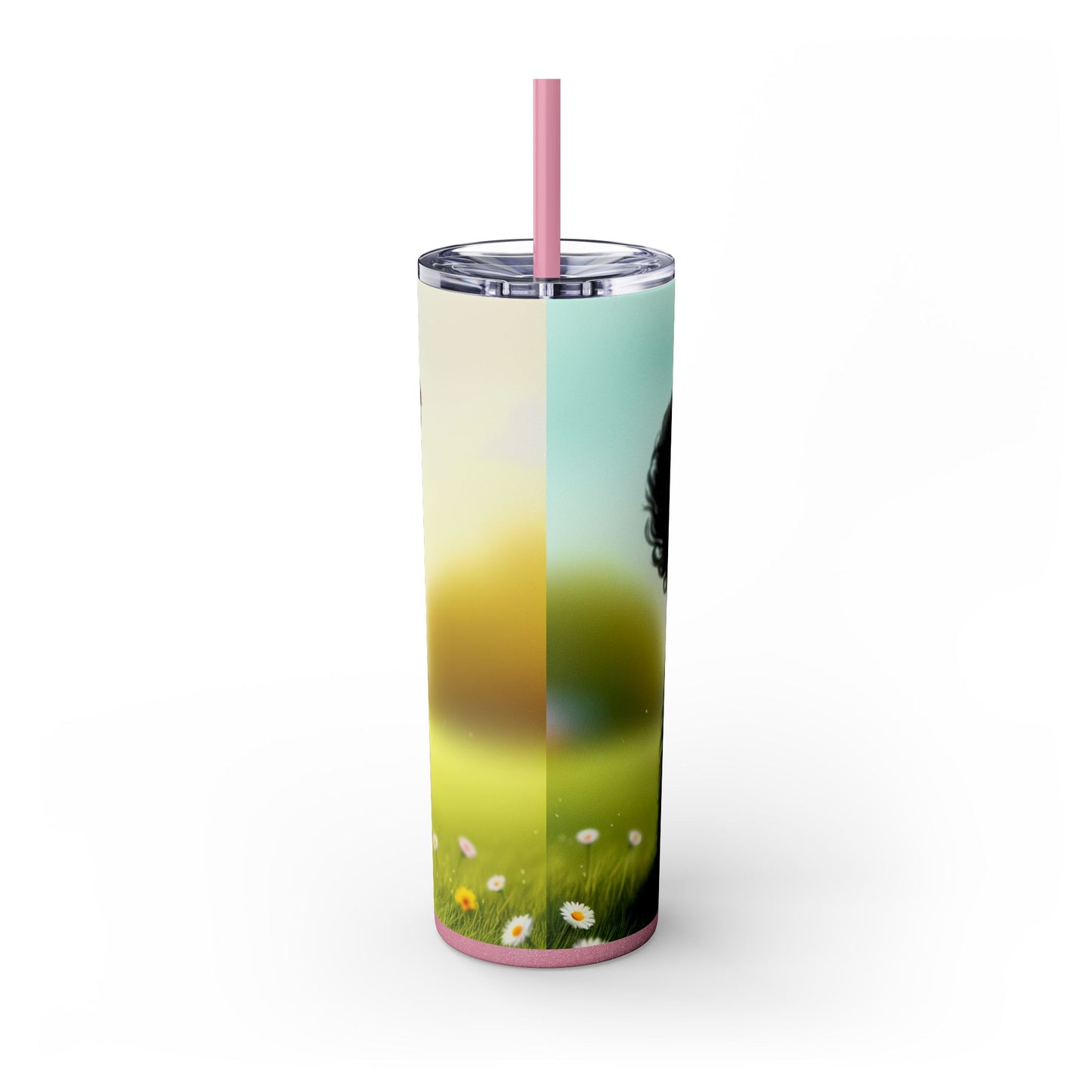 Russian Black Terrier Skinny Tumbler with Straw, 20oz