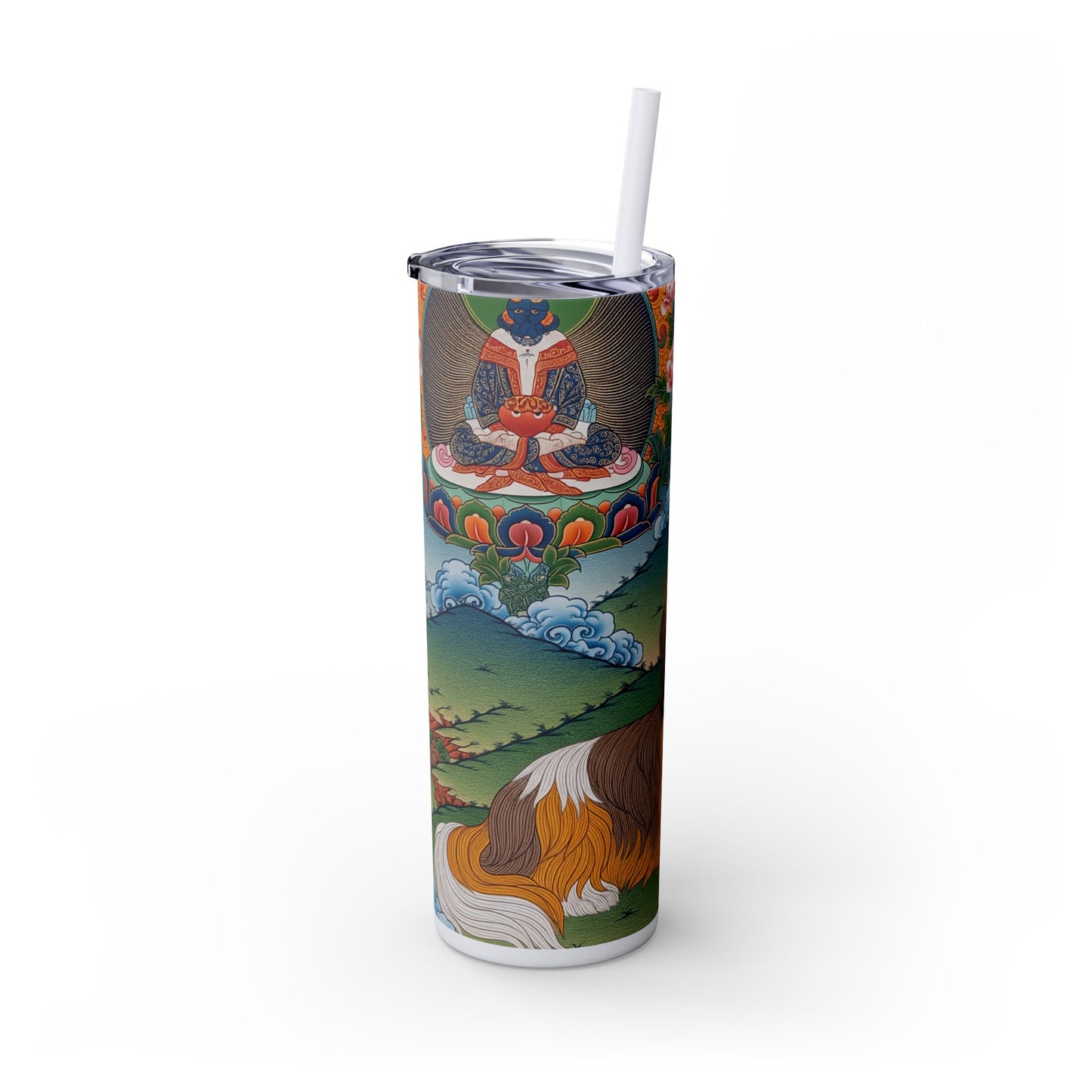 Lhasa Apso Skinny Tumbler with Straw, 20oz