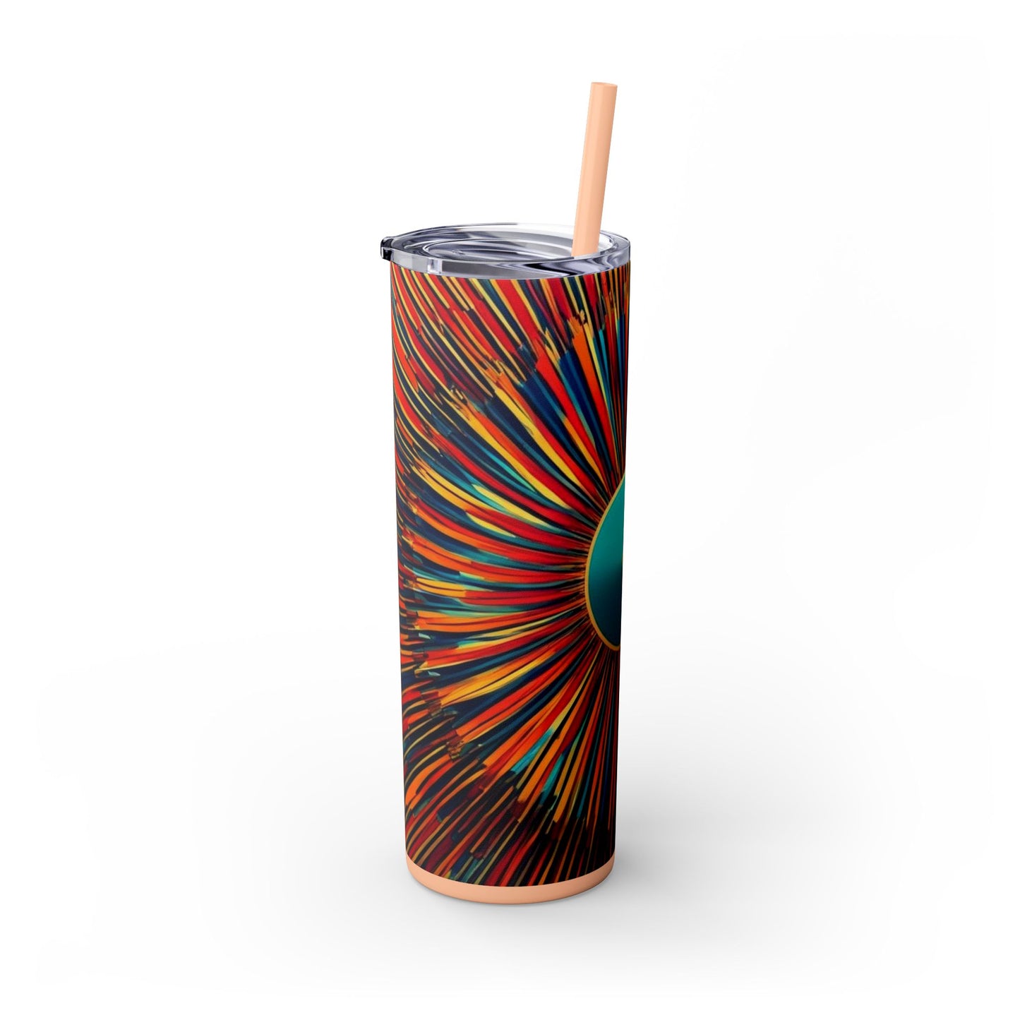 Optical Illusion Skinny Tumbler with Straw, 20oz