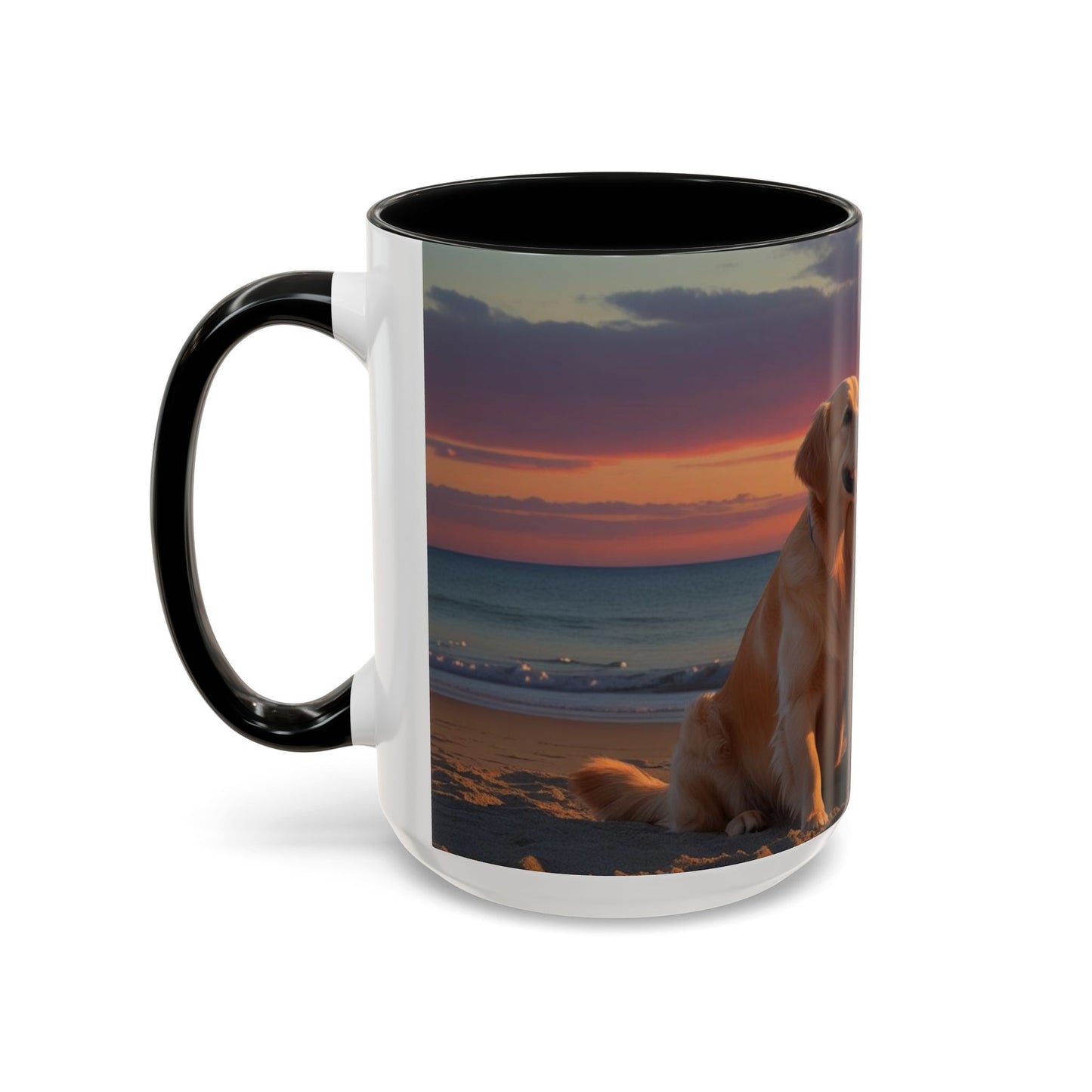Golden Retriever Love Accent Coffee Mug - Perfect Gift for Dog Lovers