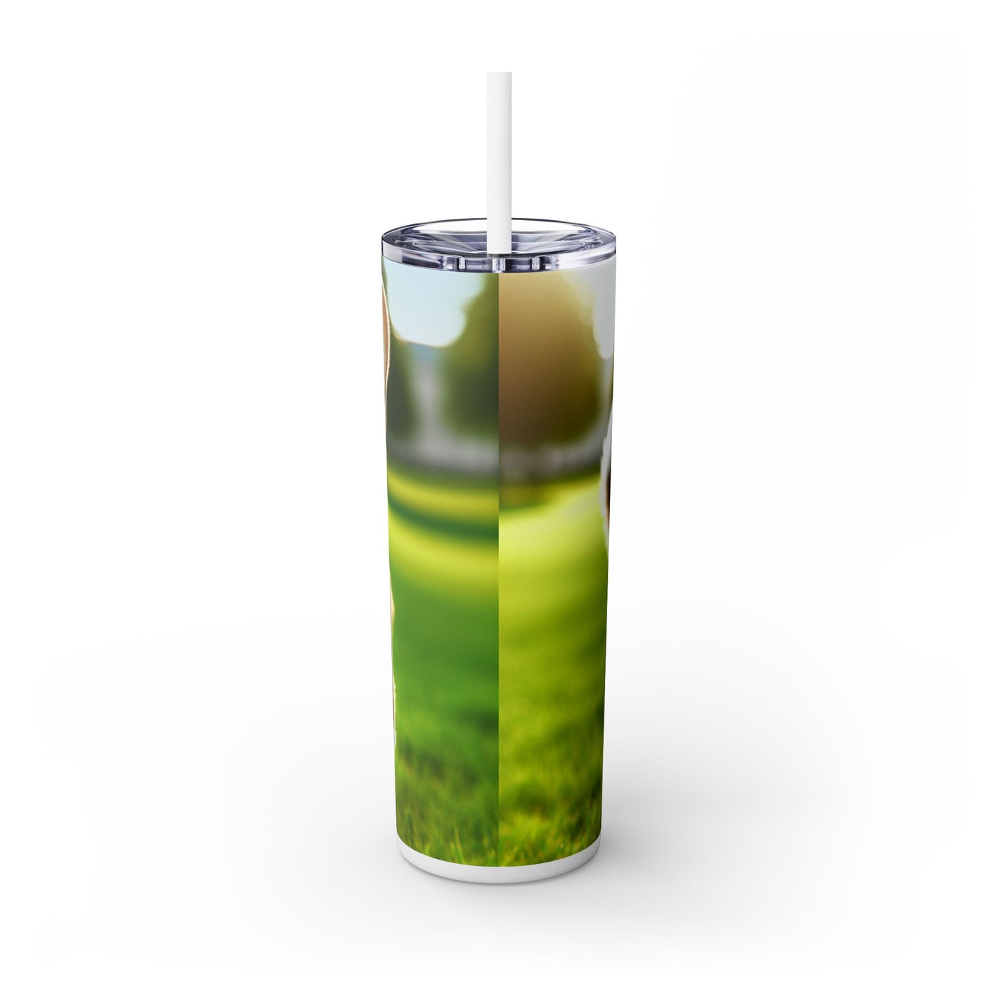 Welsh Corgi Pembroke Skinny Tumbler with Straw, 20oz