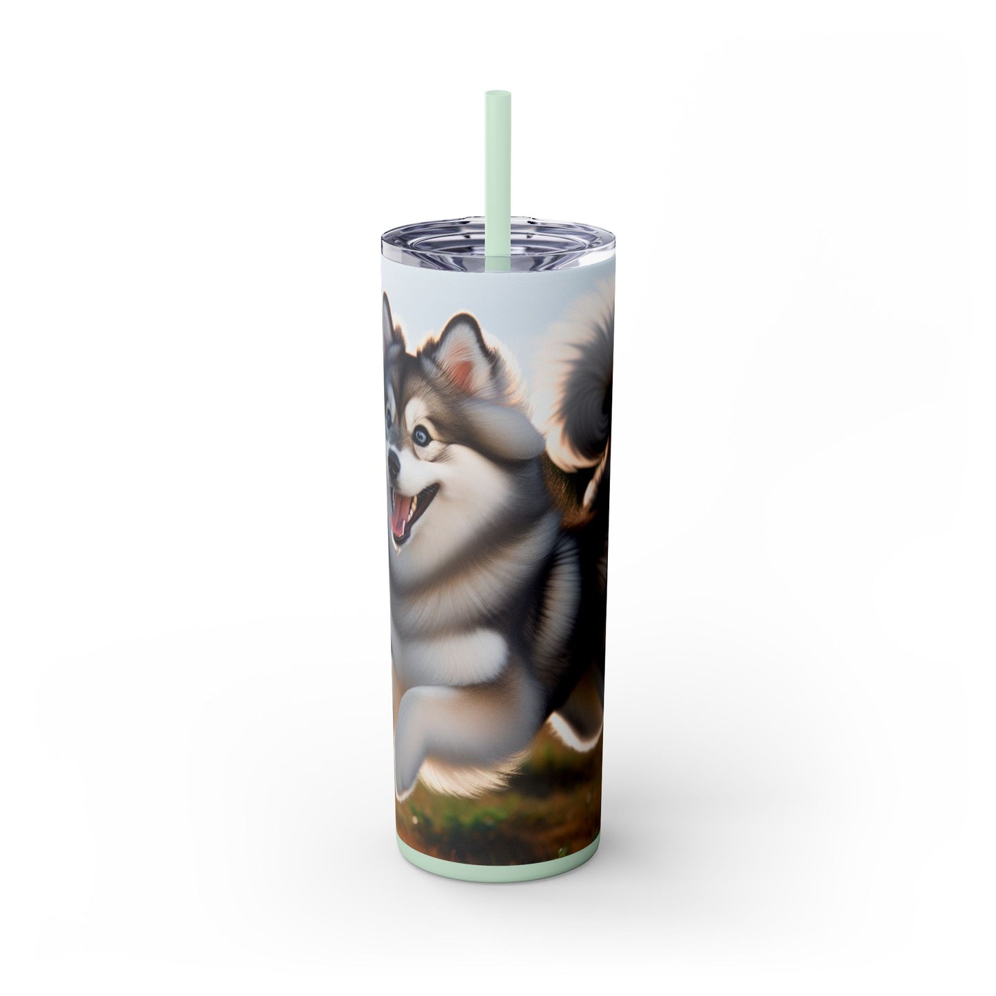 Alaskan Klee Kai Skinny Tumbler with Straw, 20oz