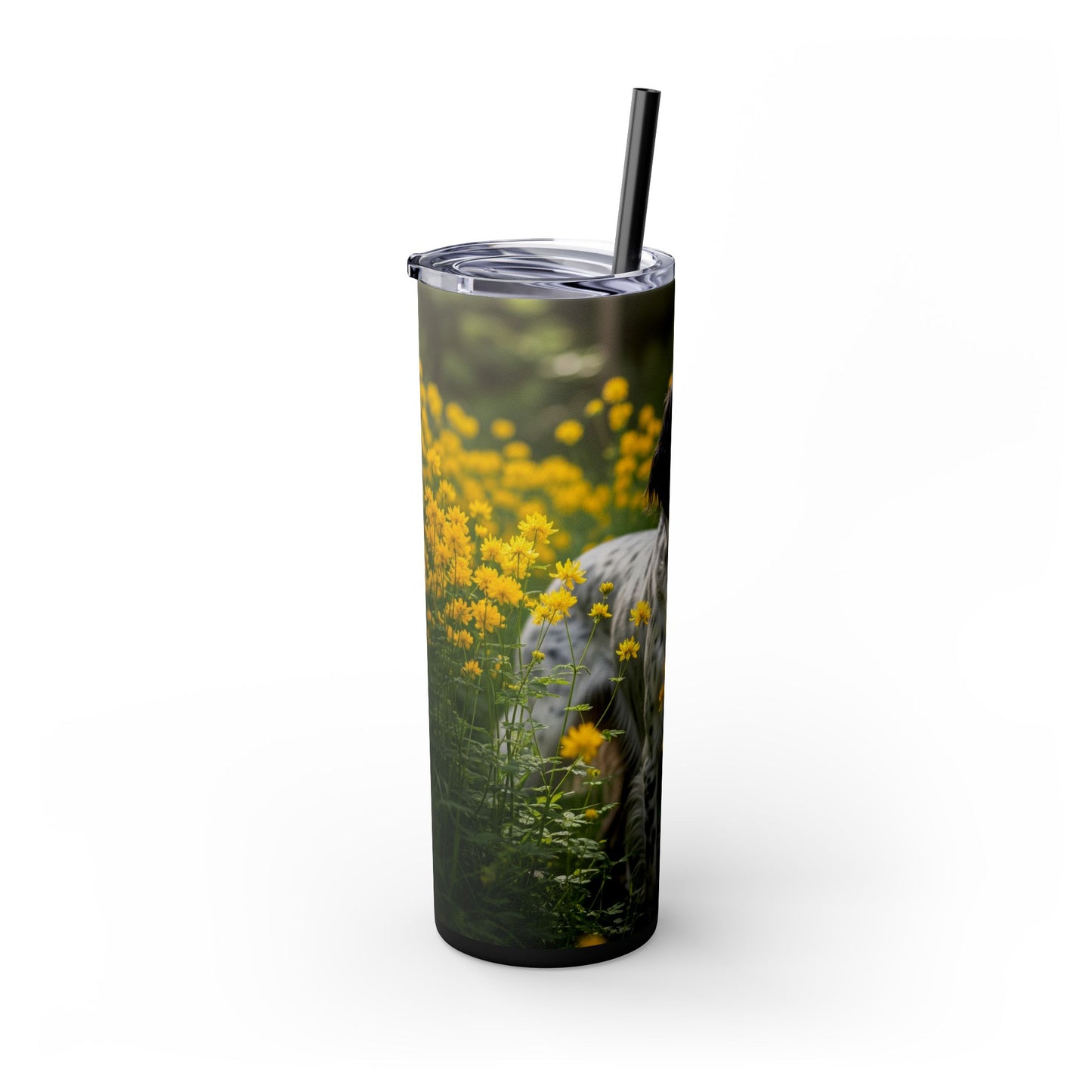 English Setter Skinny Tumbler with Straw, 20oz