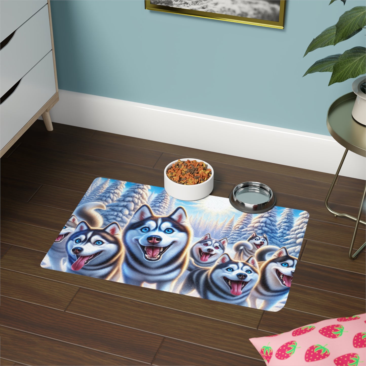 Pet Food Mat (12x18) - Siberian Husky
