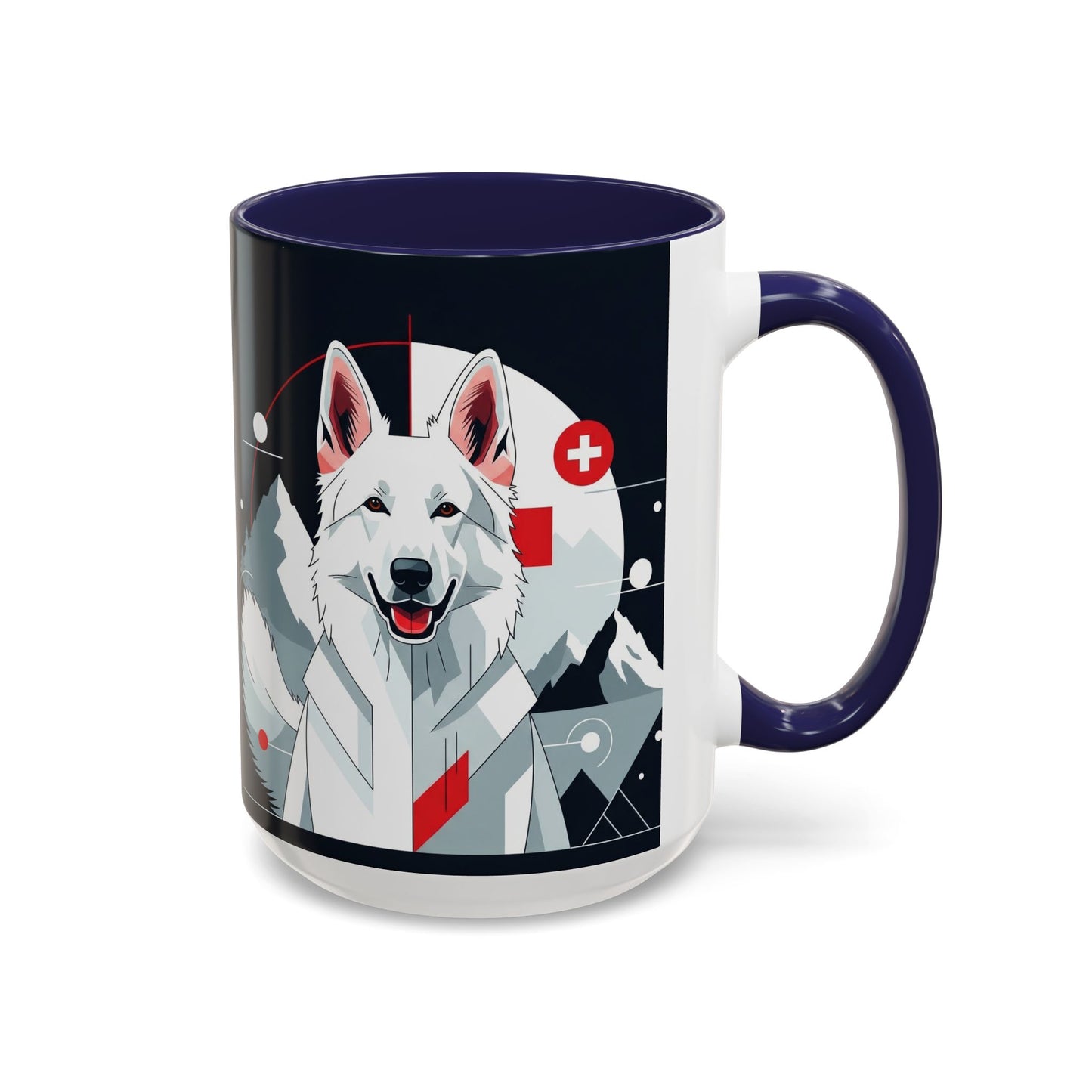 White Swiss Shepherd Dog Accent Coffee Mug - Perfect Gift for Dog Lovers