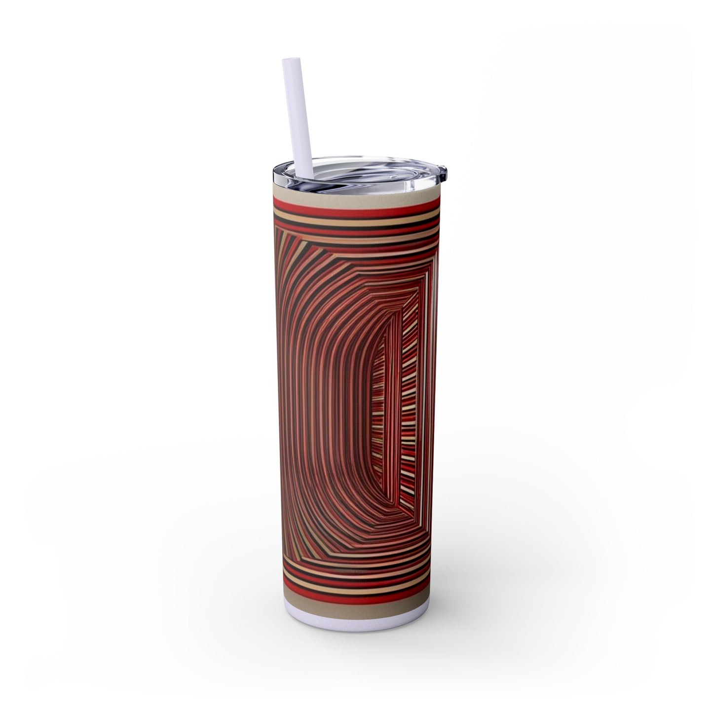 Optical Illusion Skinny Tumbler with Straw, 20oz