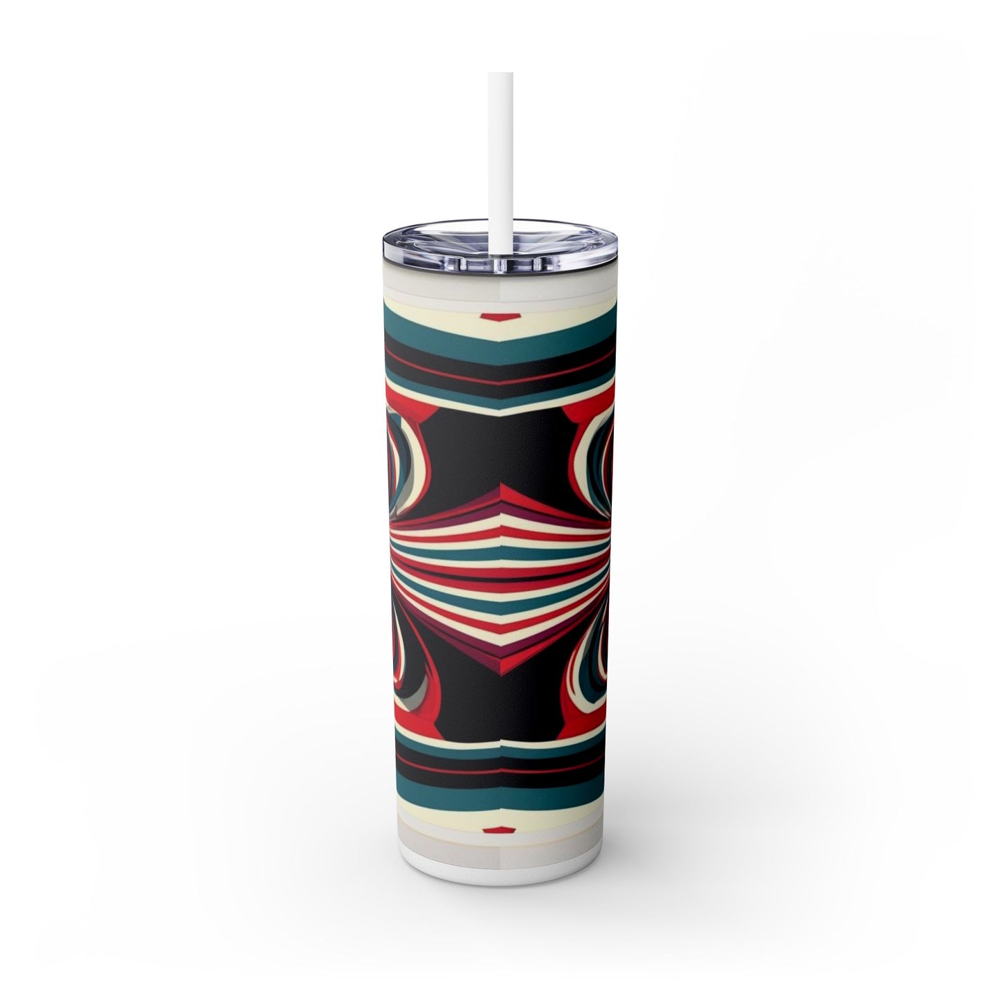 Optical Illusion Skinny Tumbler with Straw, 20oz
