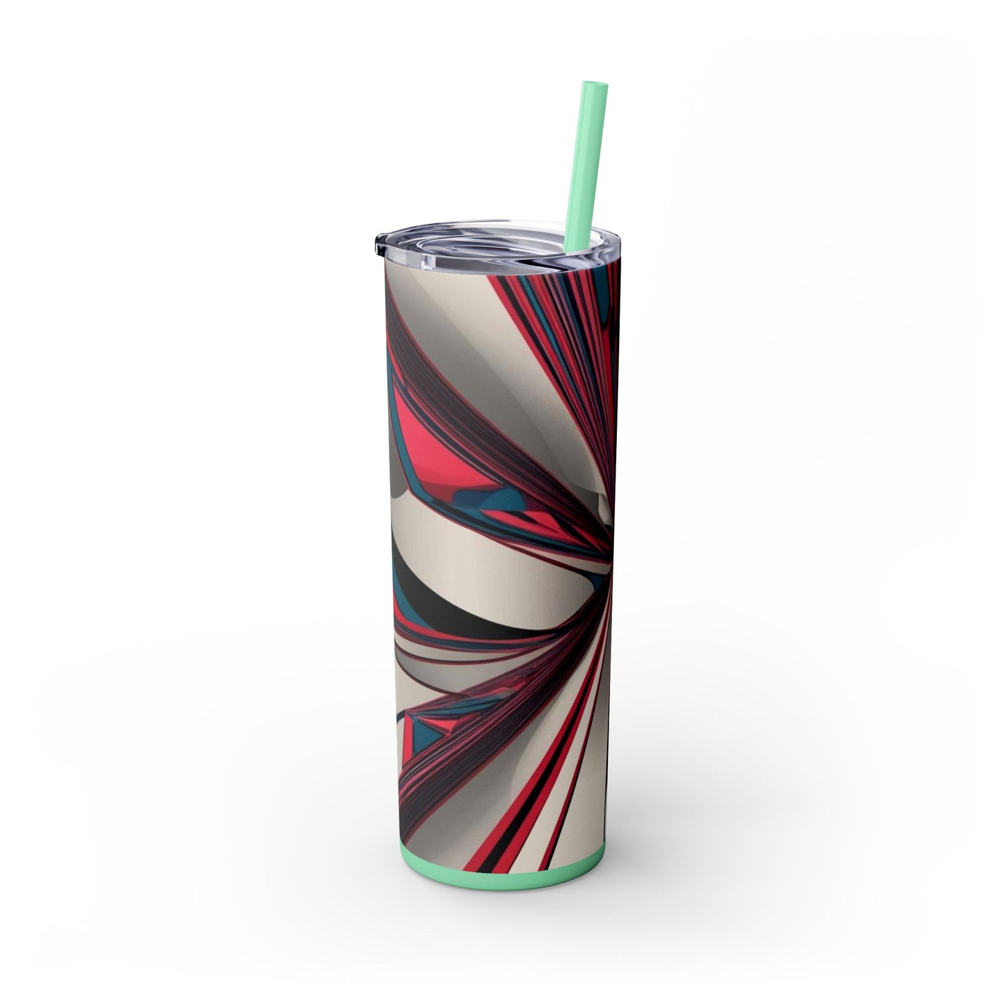 Optical Illusion Skinny Tumbler with Straw, 20oz
