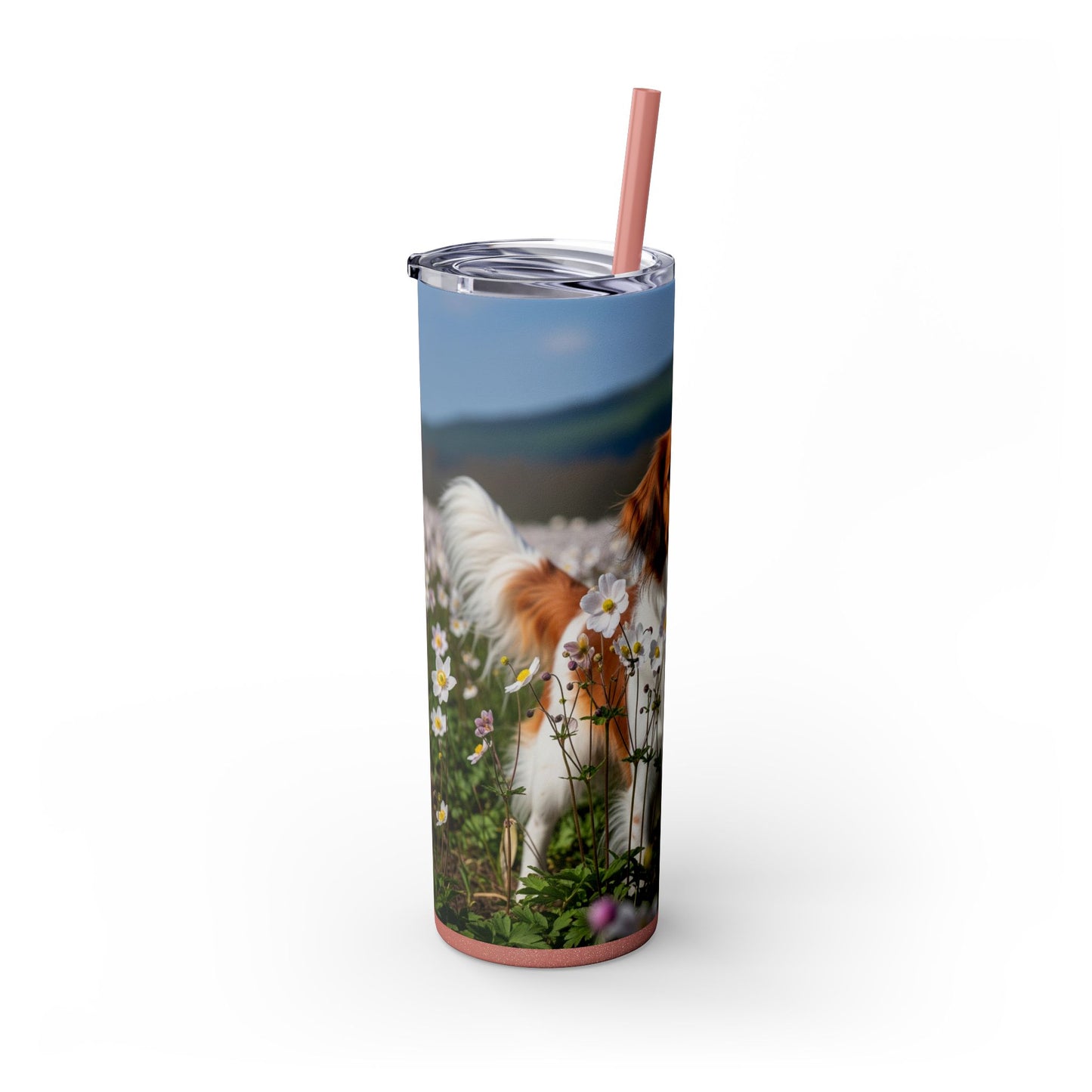 Nederlandse Kooikerhondje Skinny Tumbler with Straw, 20oz