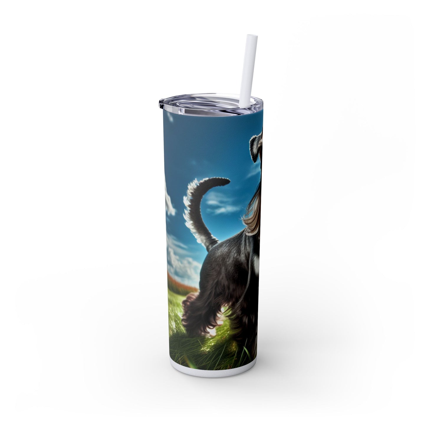 Standard Schnauzer Skinny Tumbler with Straw, 20oz