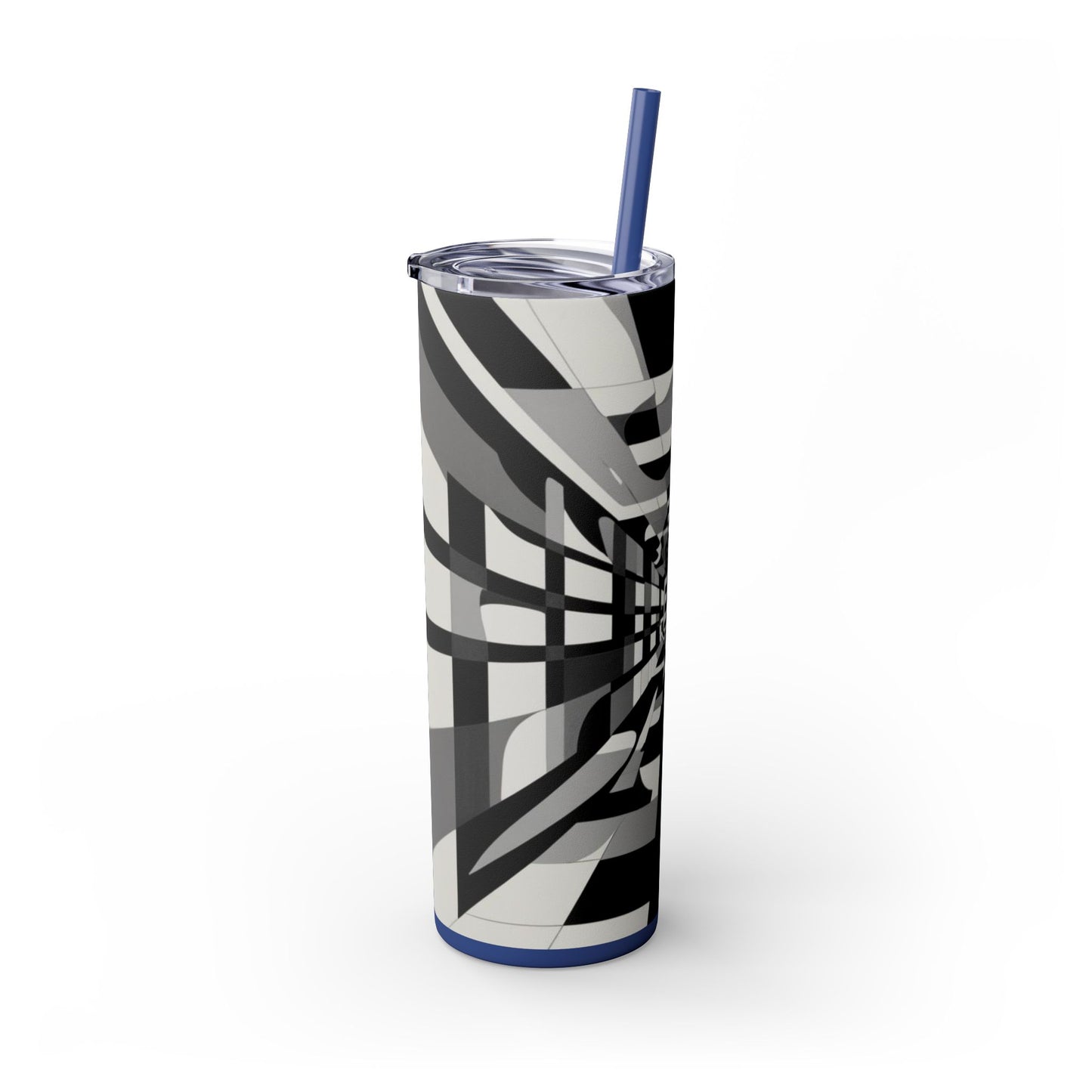 Optical Illusion Skinny Tumbler with Straw, 20oz