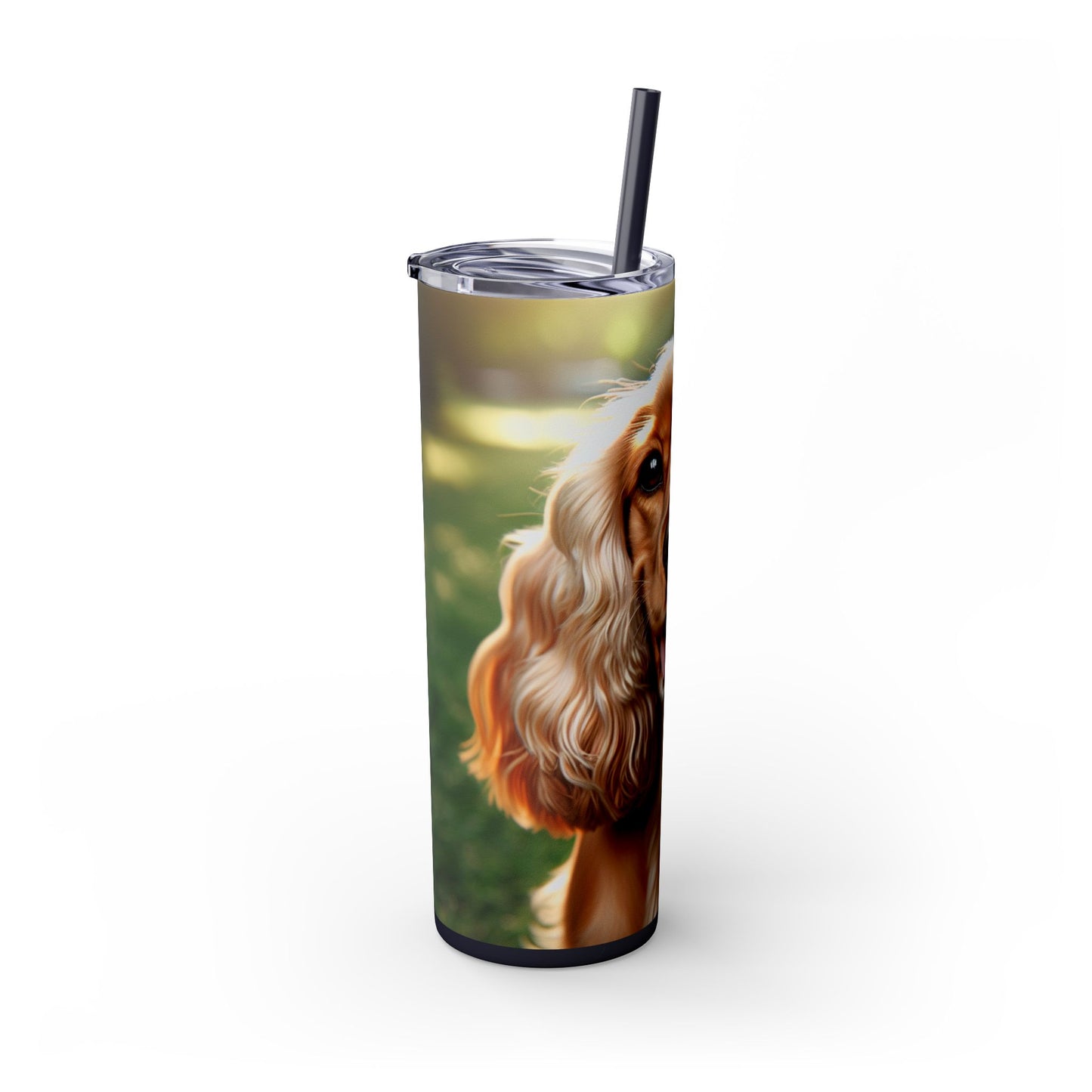 English Cocker Spaniel Skinny Tumbler with Straw, 20oz
