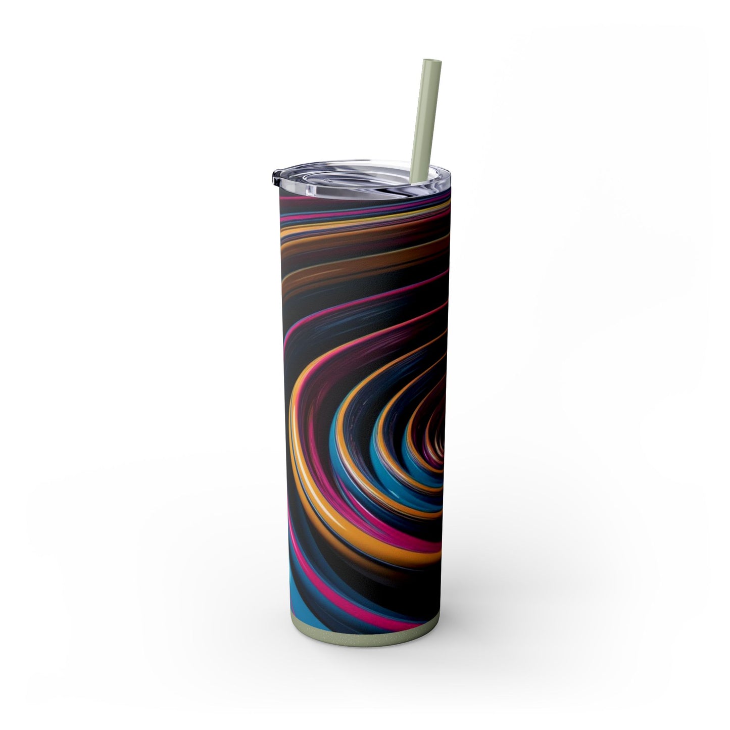 Optical Illusion Skinny Tumbler with Straw, 20oz