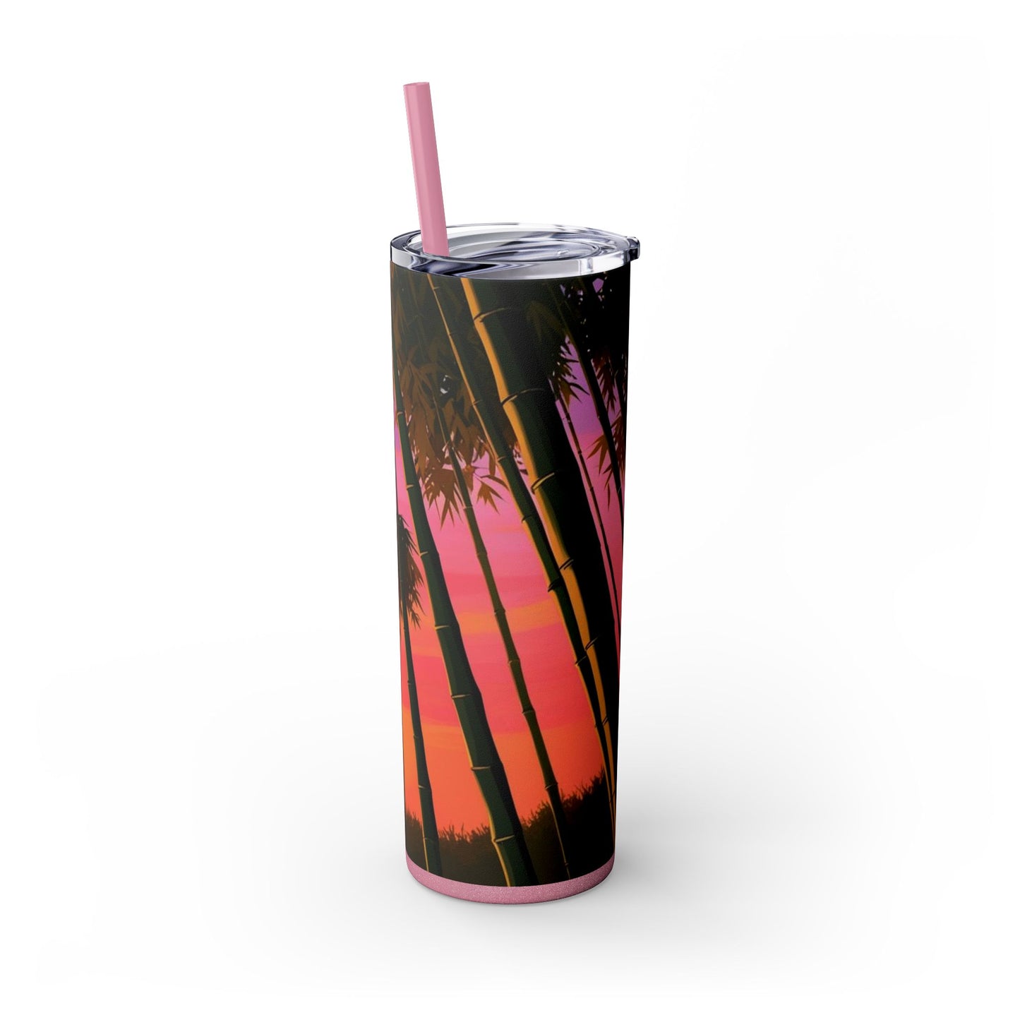 Bamboo Forest Sunrise Skinny Tumbler with Straw, 20oz