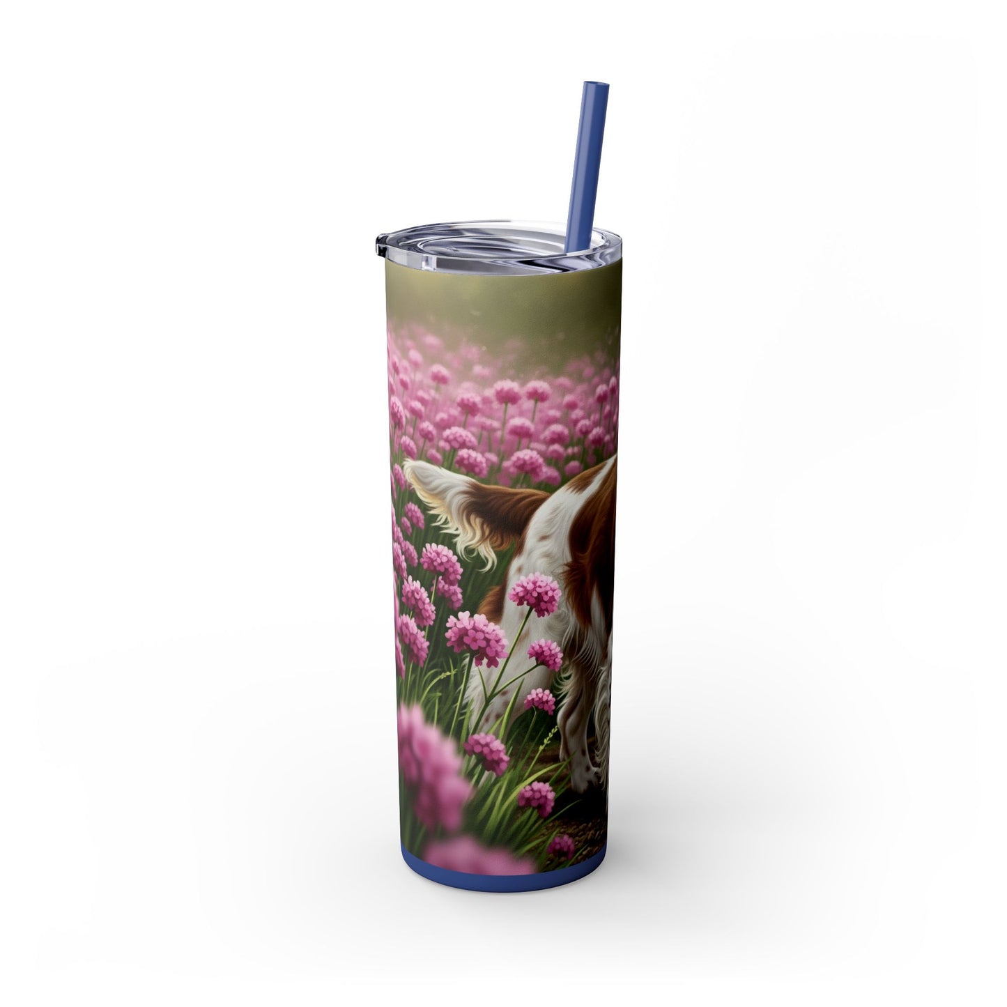 English Springer Spaniel Skinny Tumbler with Straw, 20oz