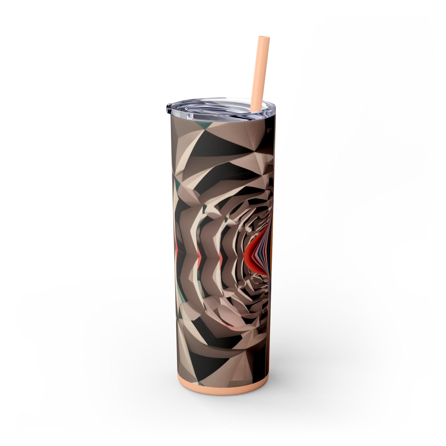 Optical Illusion Skinny Tumbler with Straw, 20oz