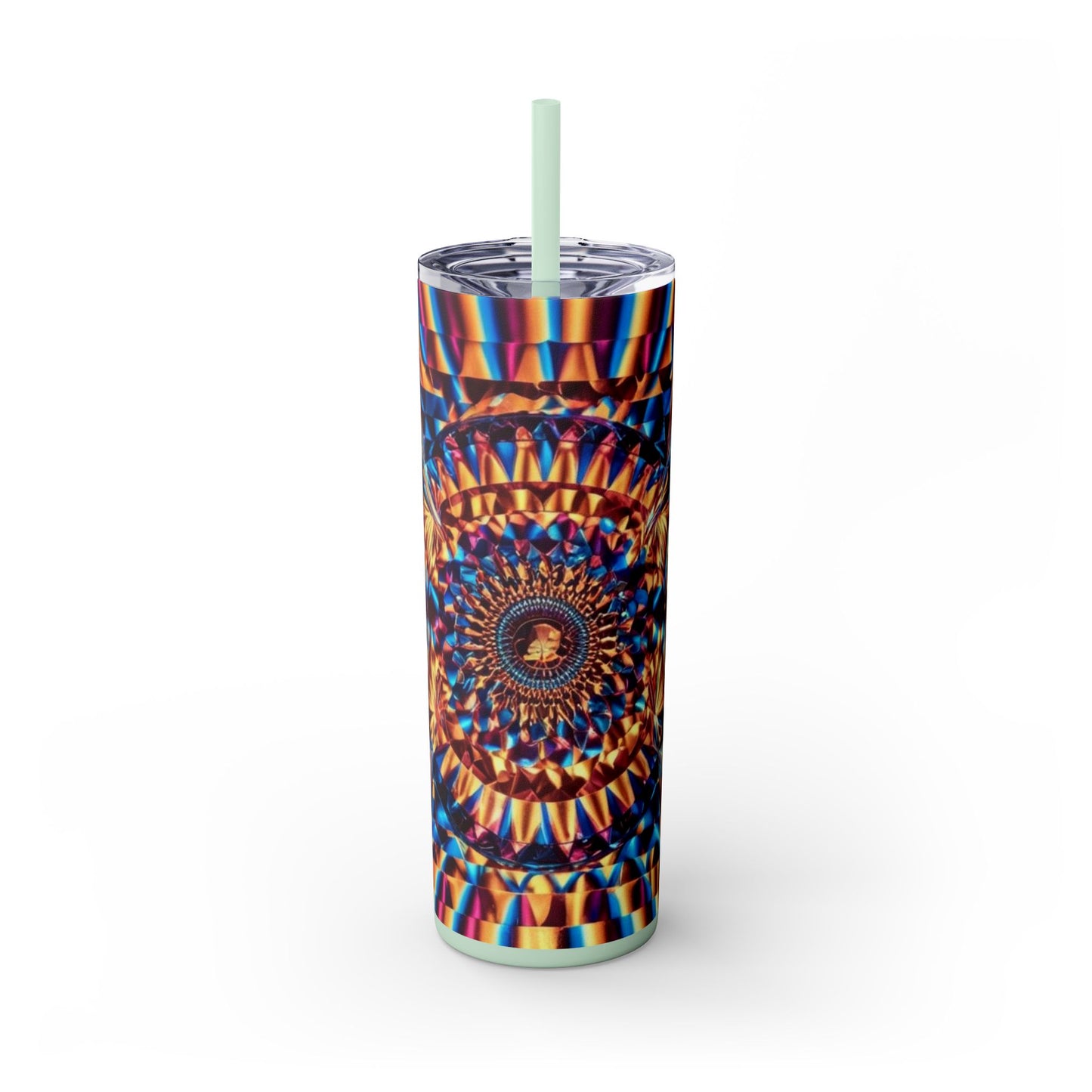 Optical Illusion Skinny Tumbler with Straw, 20oz