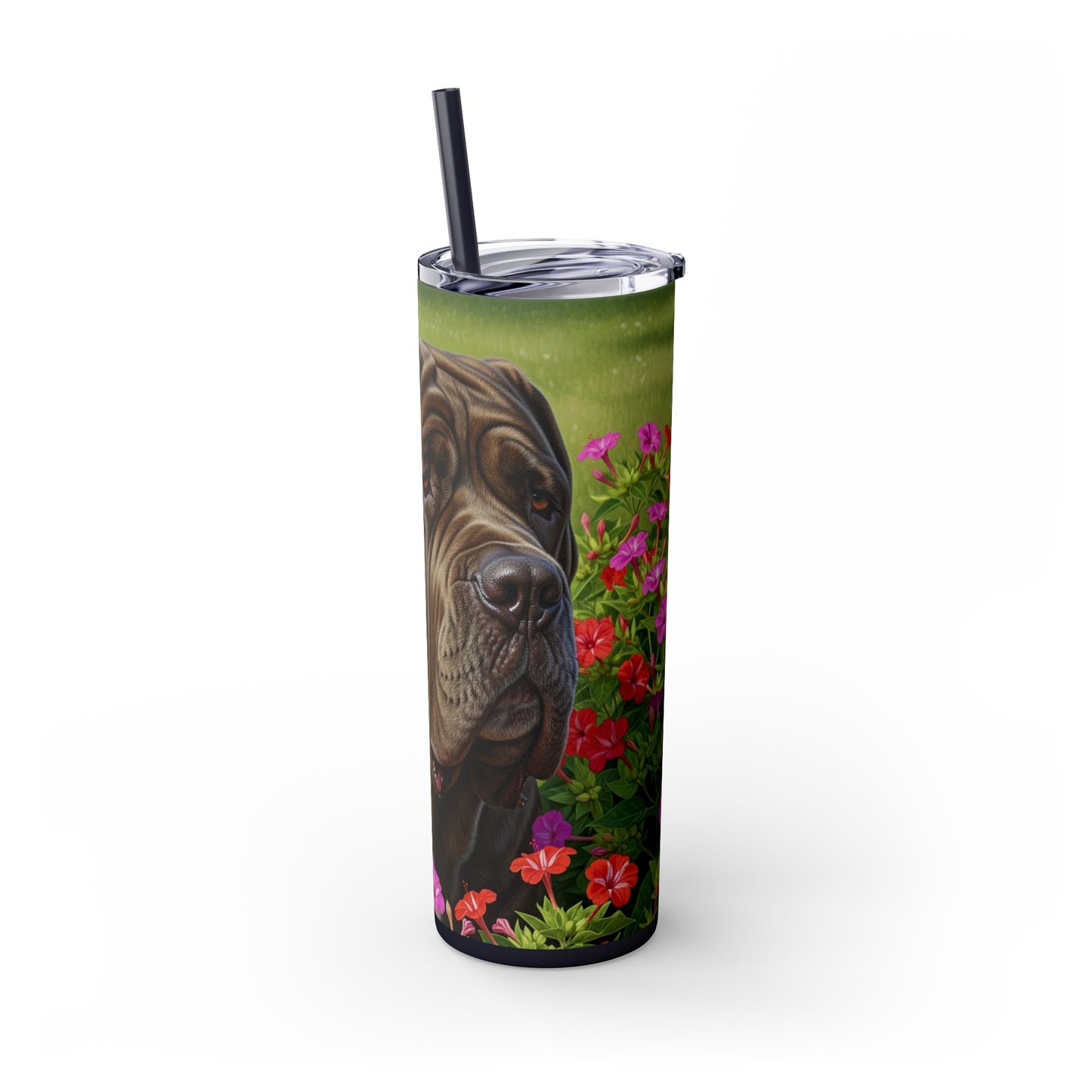 Neapolitan Mastiff Tumbler with Straw, 20oz