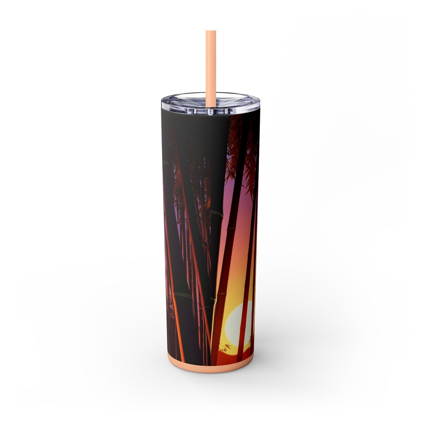 Bamboo Forest Sunrise Skinny Tumbler with Straw, 20oz