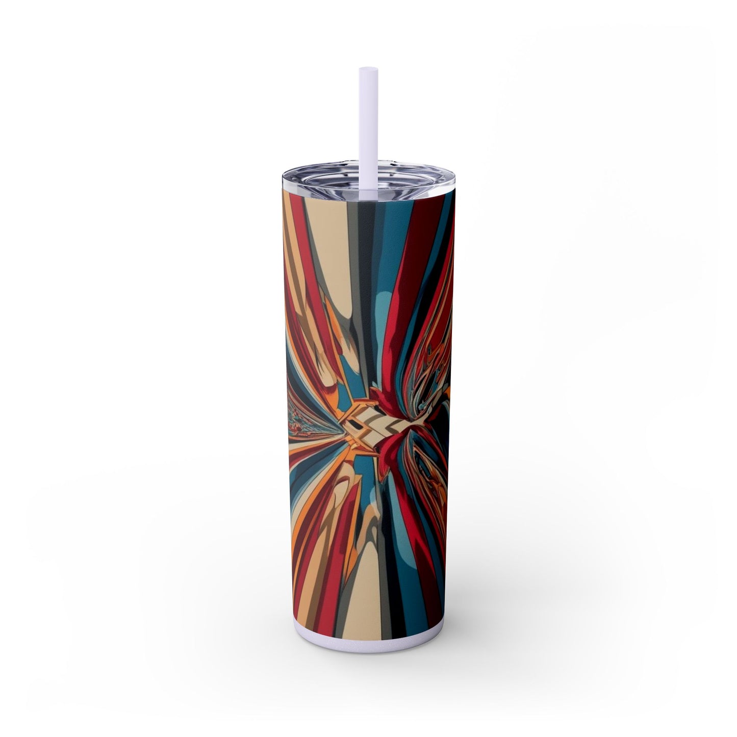 Optical Illusion Skinny Tumbler with Straw, 20oz