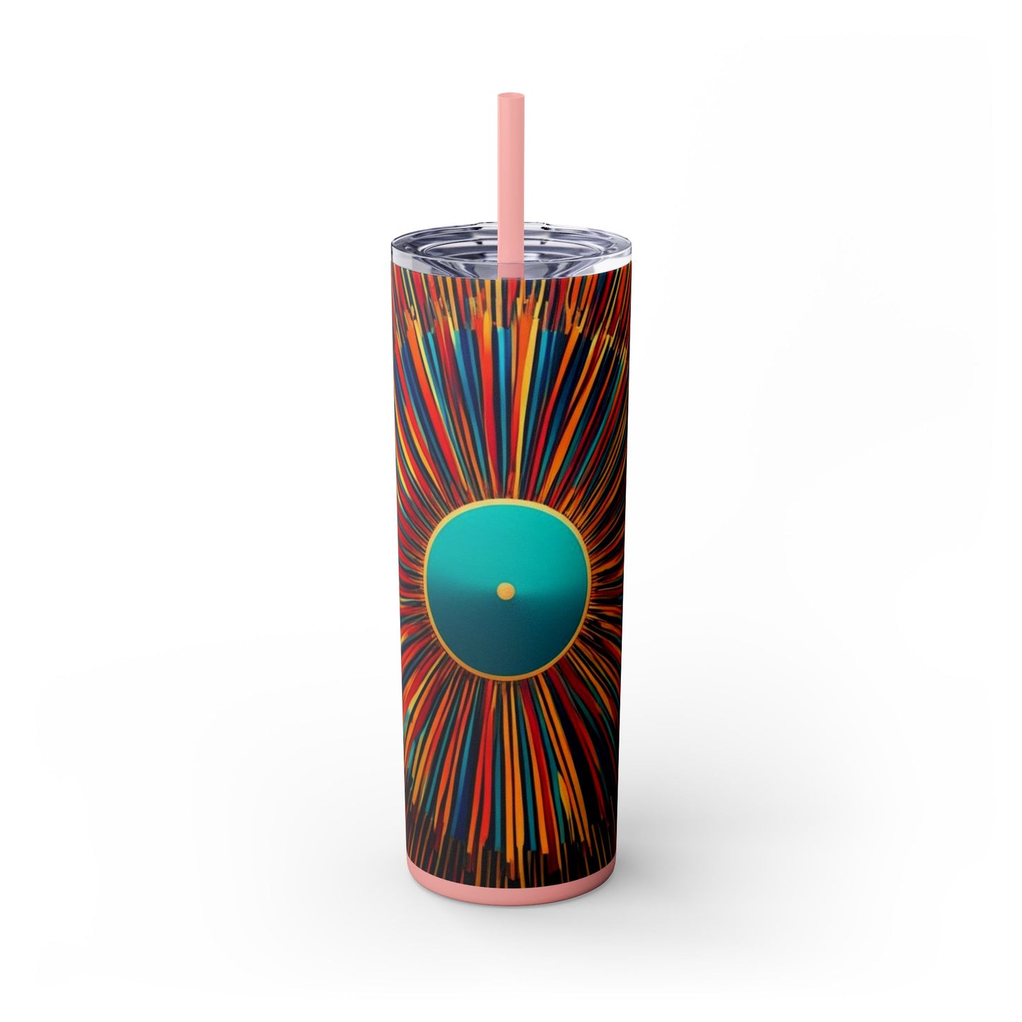 Optical Illusion Skinny Tumbler with Straw, 20oz