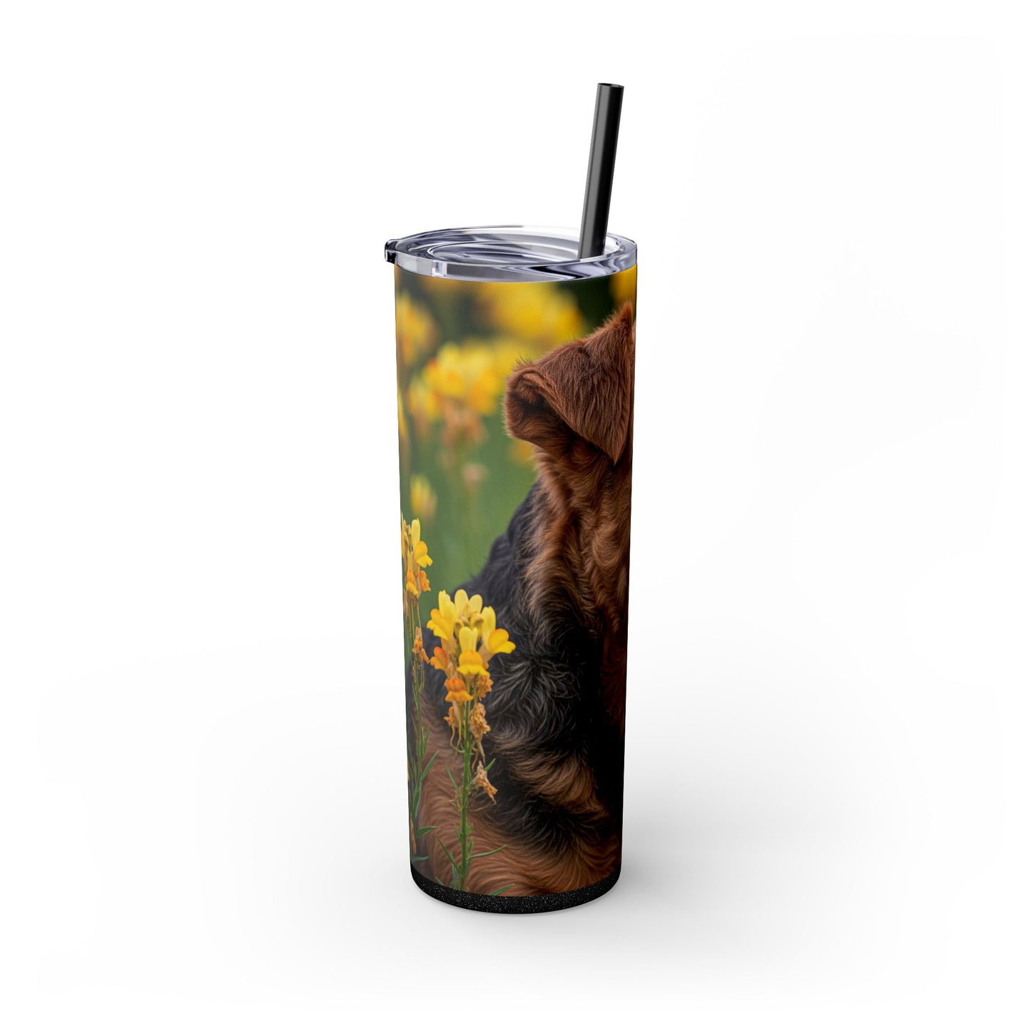 Welsh Terrier Skinny Tumbler with Straw, 20oz