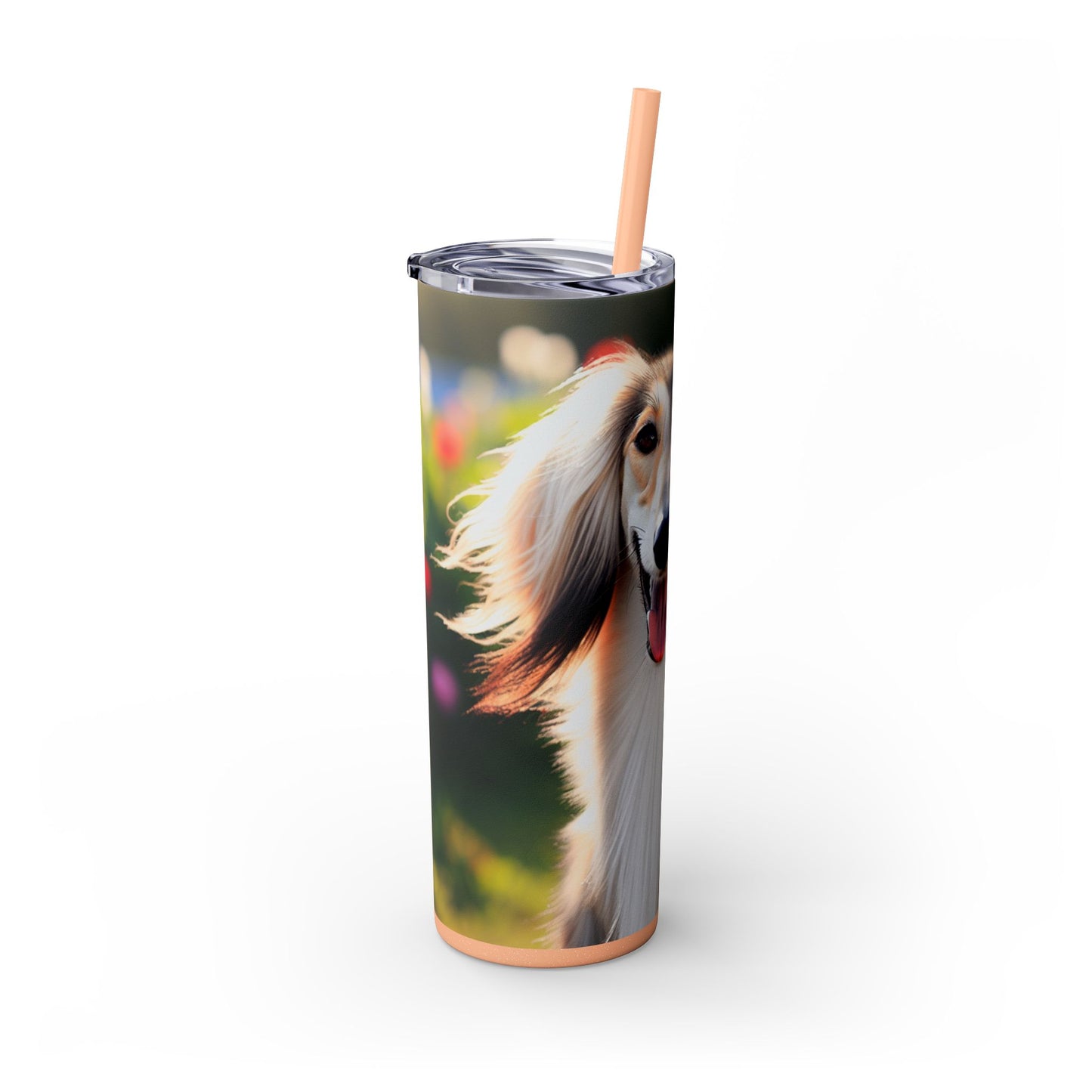 Saluki Skinny Tumbler with Straw, 20oz