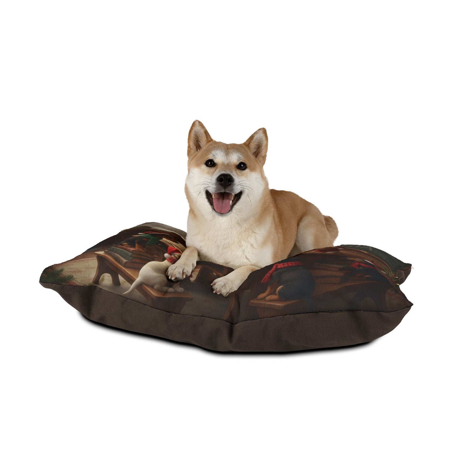 Holiday Puppies Writing a 'Dear Santa' Letter Pet Bed