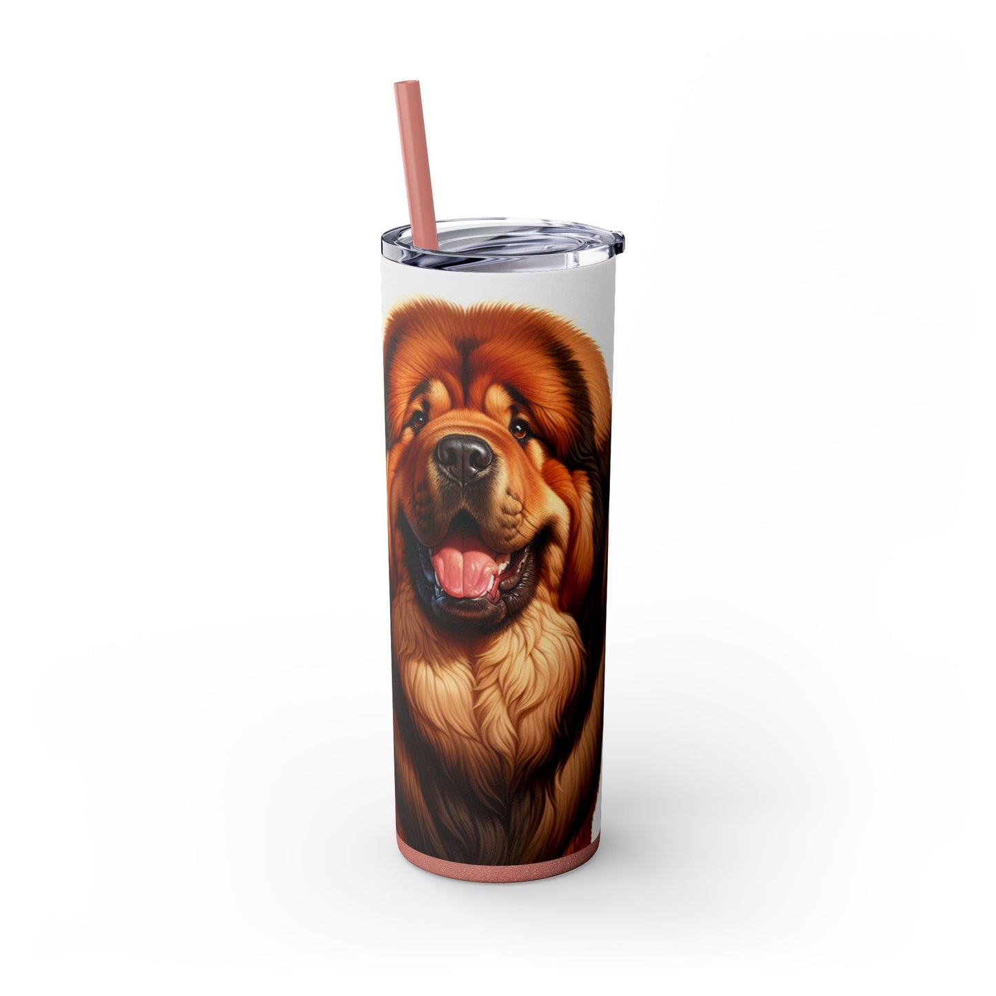 Tibetan Mastiff Skinny Tumbler with Straw, 20oz