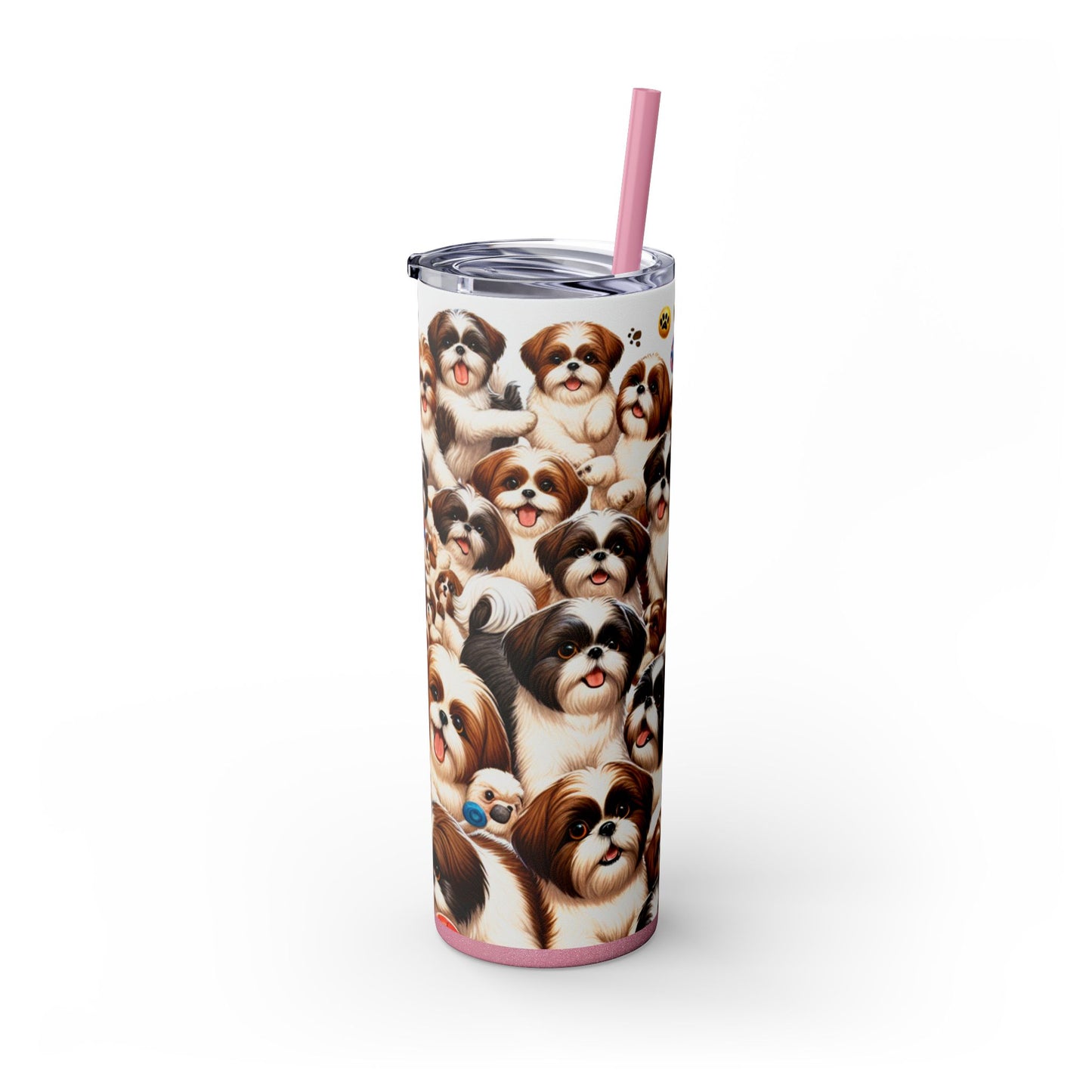 Shih Tzu Skinny Tumbler with Straw, 20oz