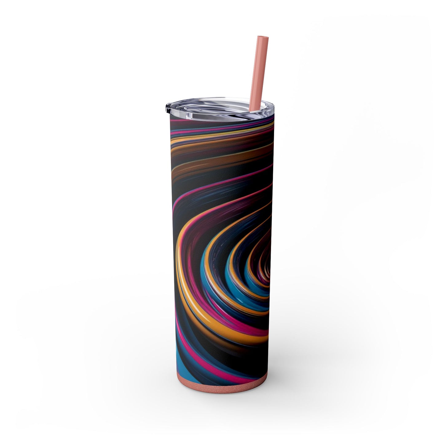 Optical Illusion Skinny Tumbler with Straw, 20oz