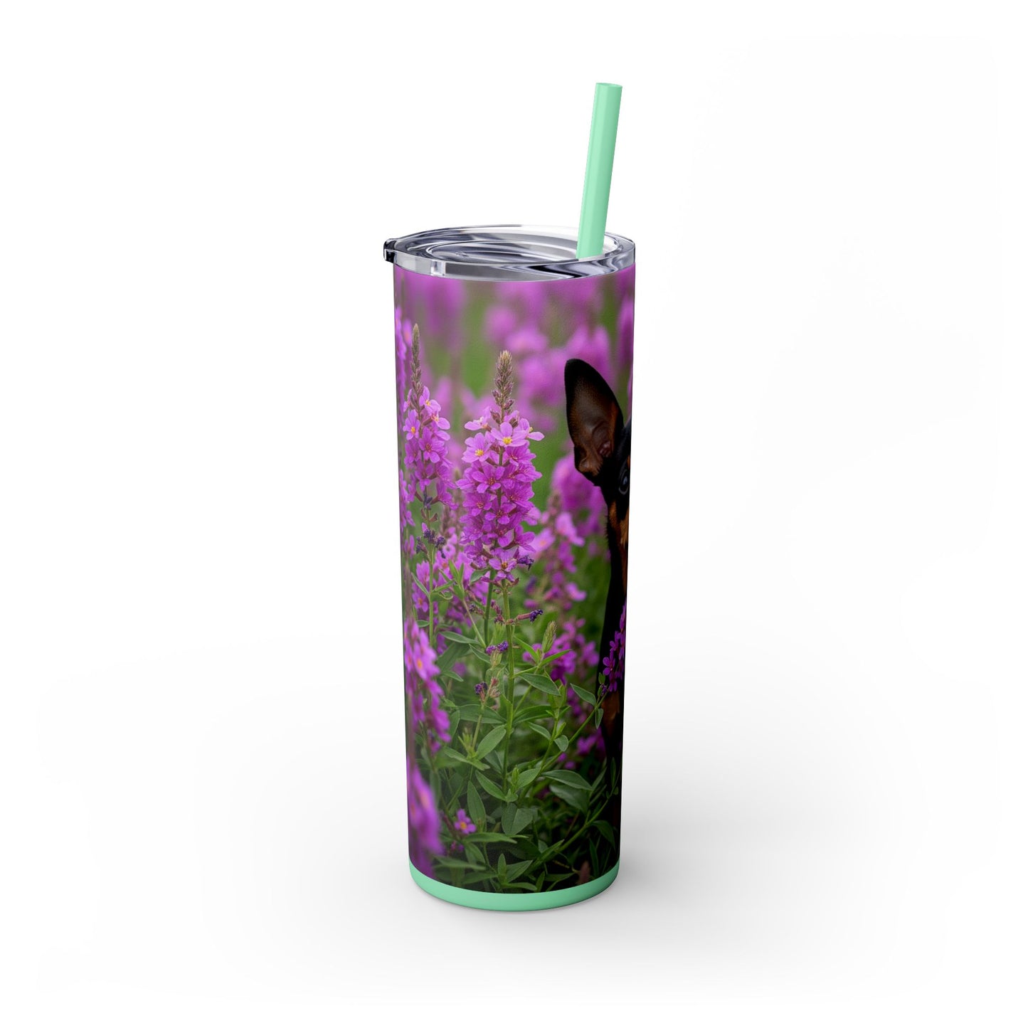 English Toy Terrier Tumbler with Straw, 20oz