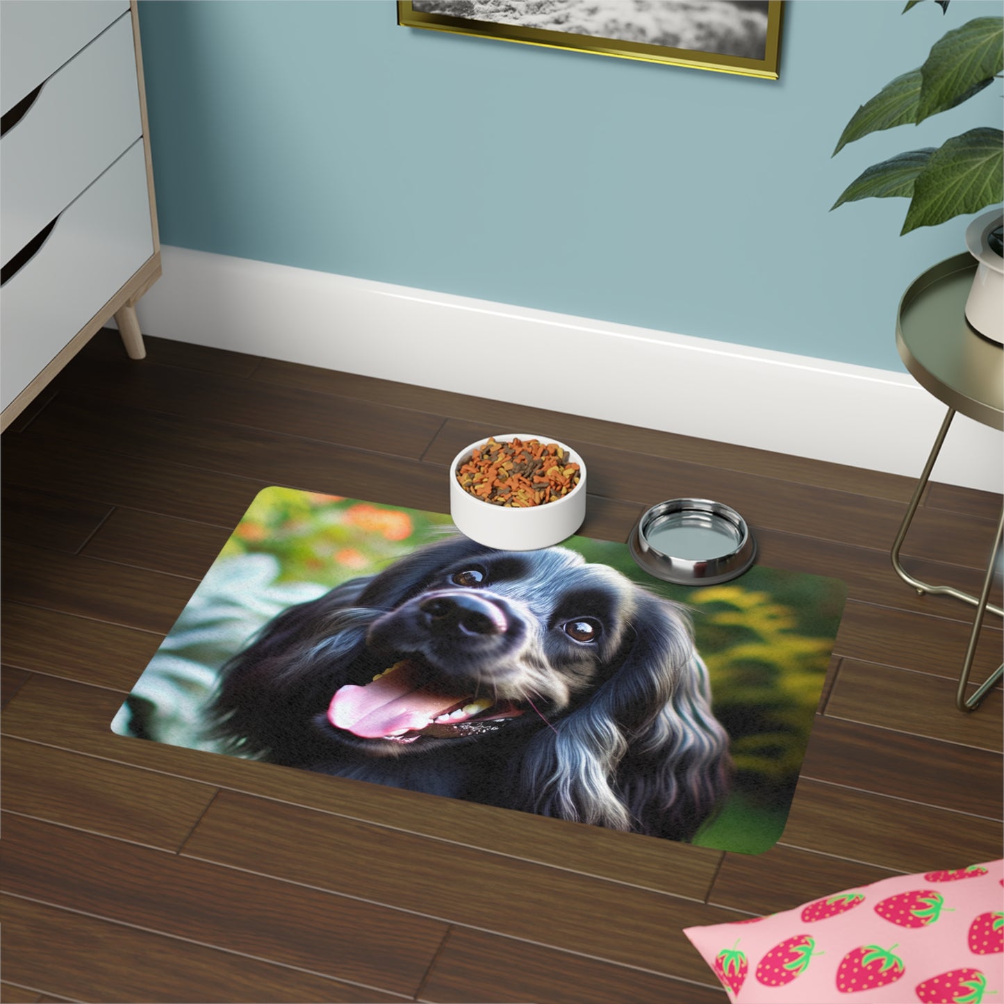 Pet Food Mat (12x18) - Blue Picardy Spaniel