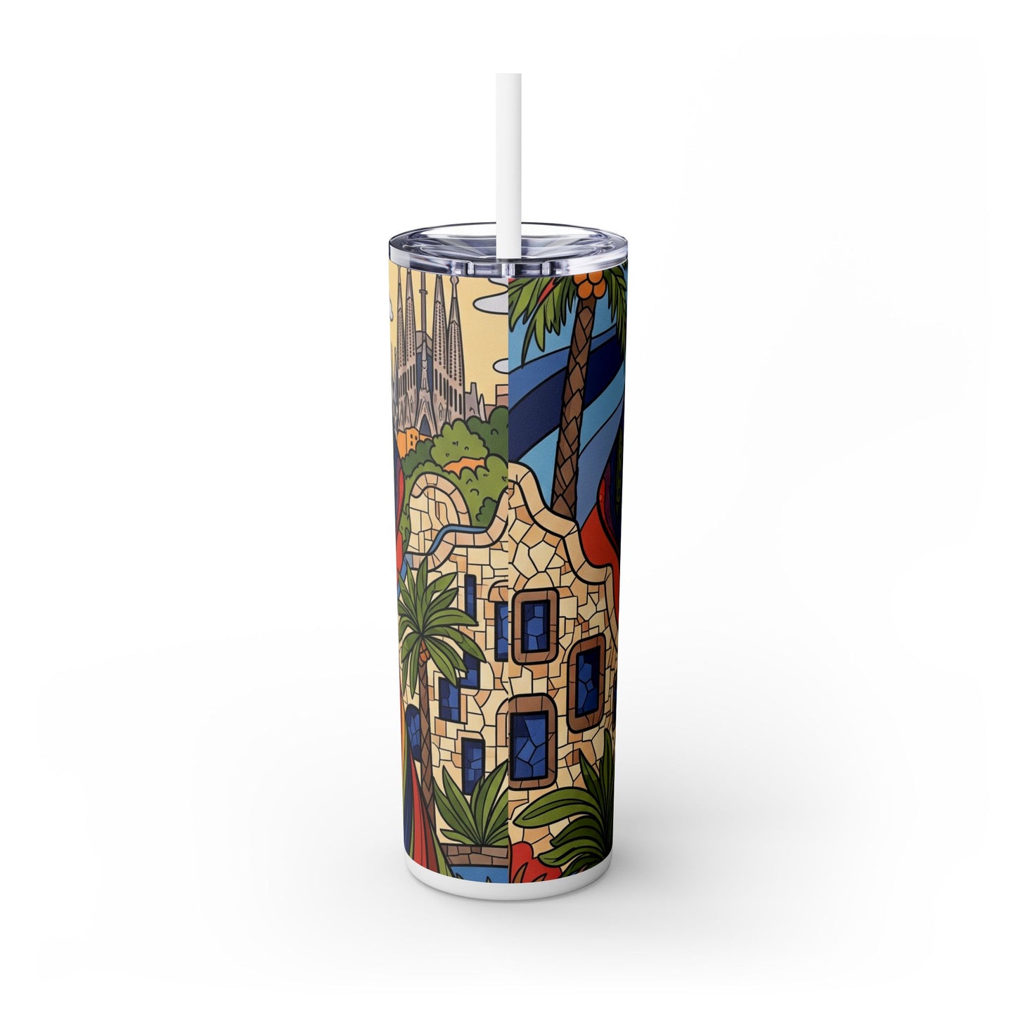Spanish Mastiff Skinny Tumbler with Straw, 20oz