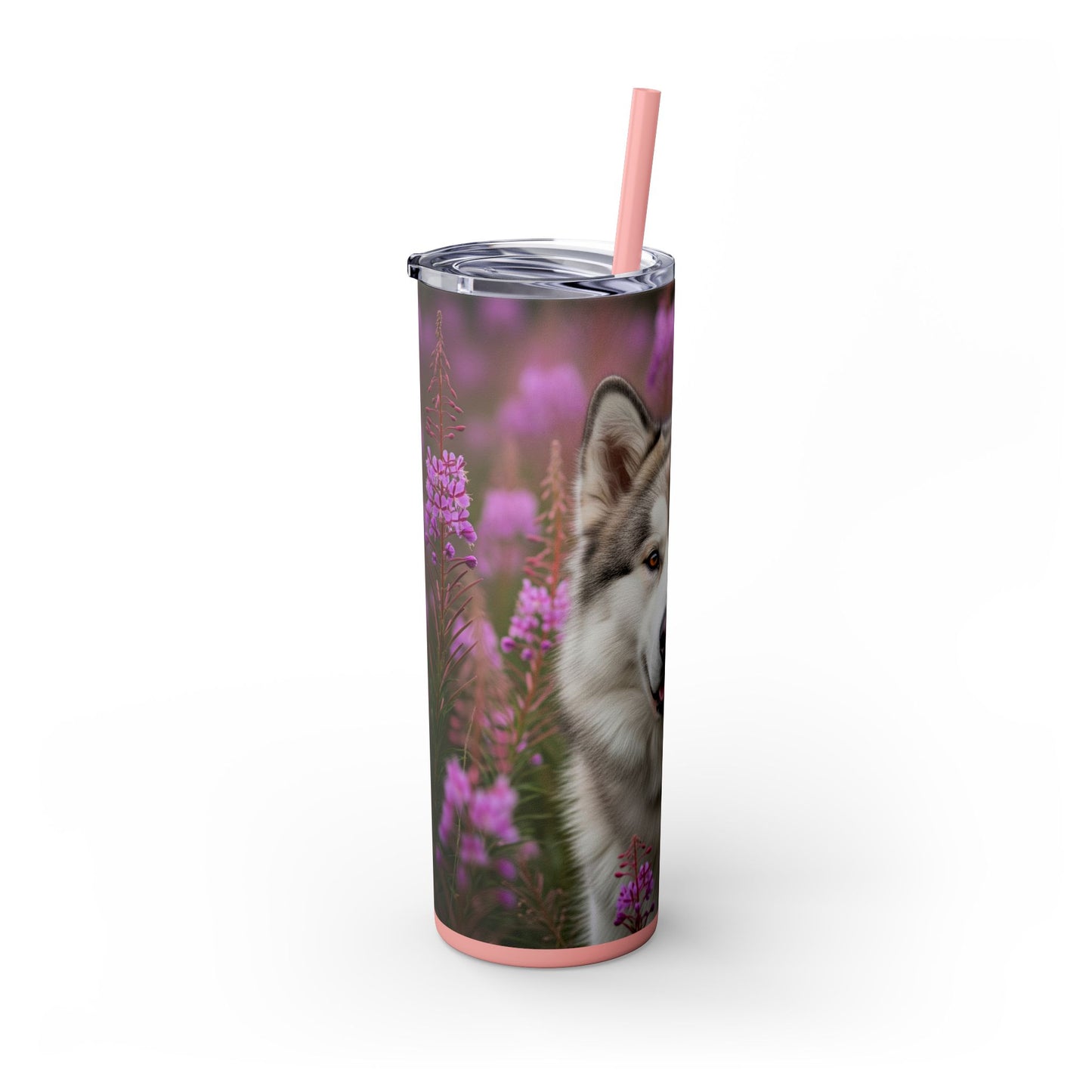 Alaskan Malamute Skinny Tumbler with Straw, 20oz