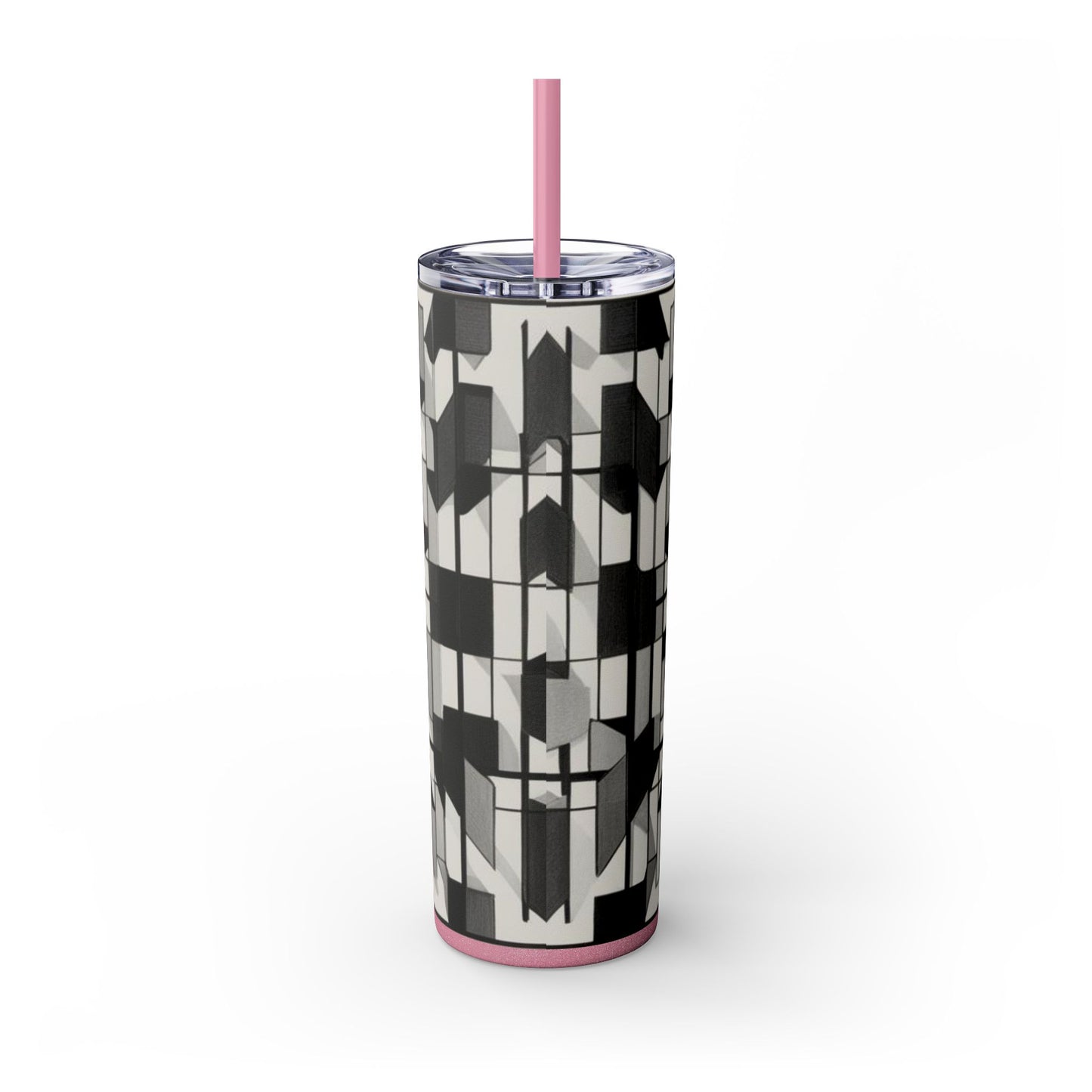 Optical Illusion Skinny Tumbler with Straw, 20oz
