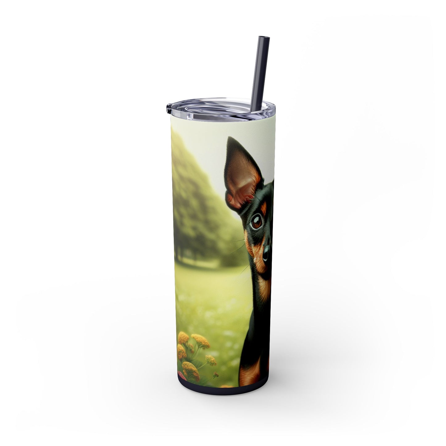 Manchester Terrier Skinny Tumbler with Straw, 20oz